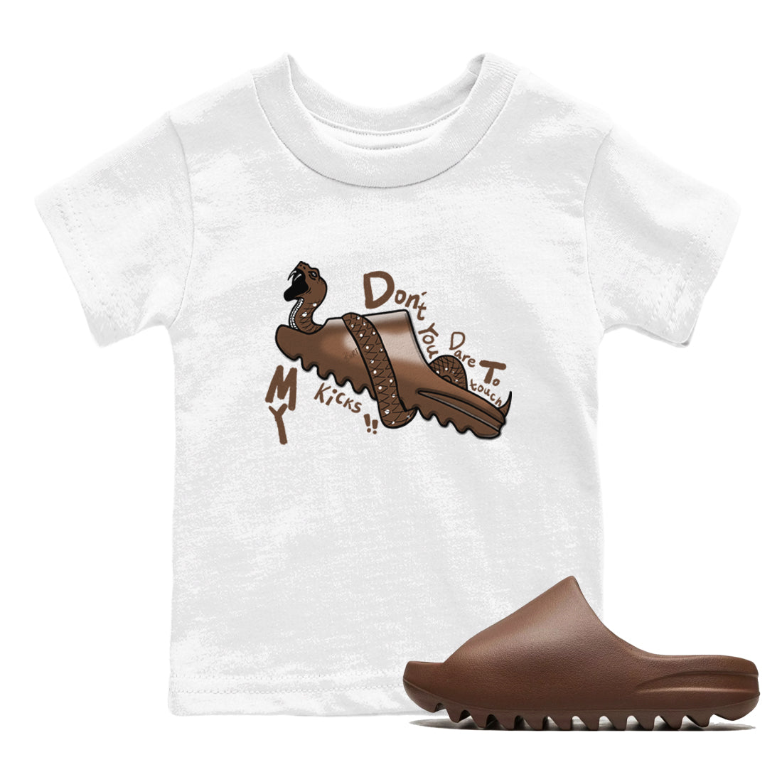 Yeezy Slide Flax shirts to match jordans Don't Touch My Kicks sneaker match tees Yeezy Slide Flax Drip Gear Zone streetwear brand Baby and Youth White 1 cotton tee