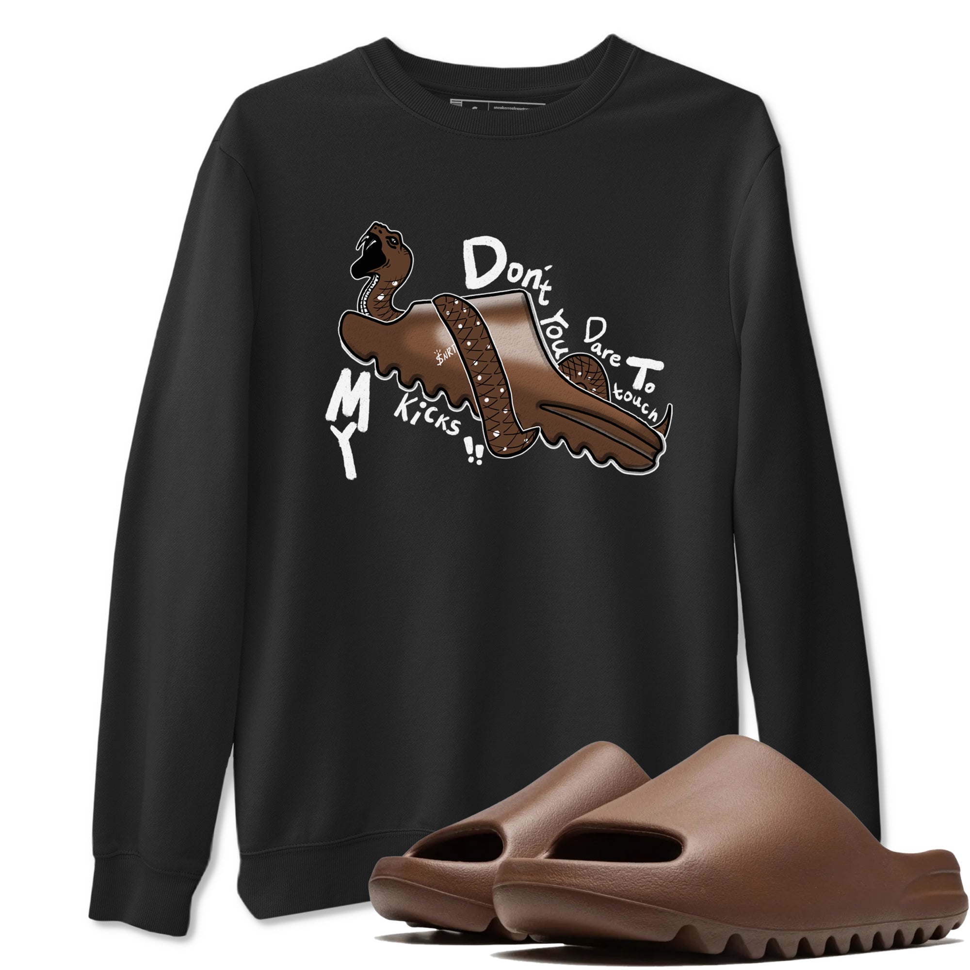 Yeezy Slide Flax shirts to match jordans Don't Touch My Kicks sneaker match tees Yeezy Slide Flax Drip Gear Zone streetwear brand Black 1 unisex cotton tee