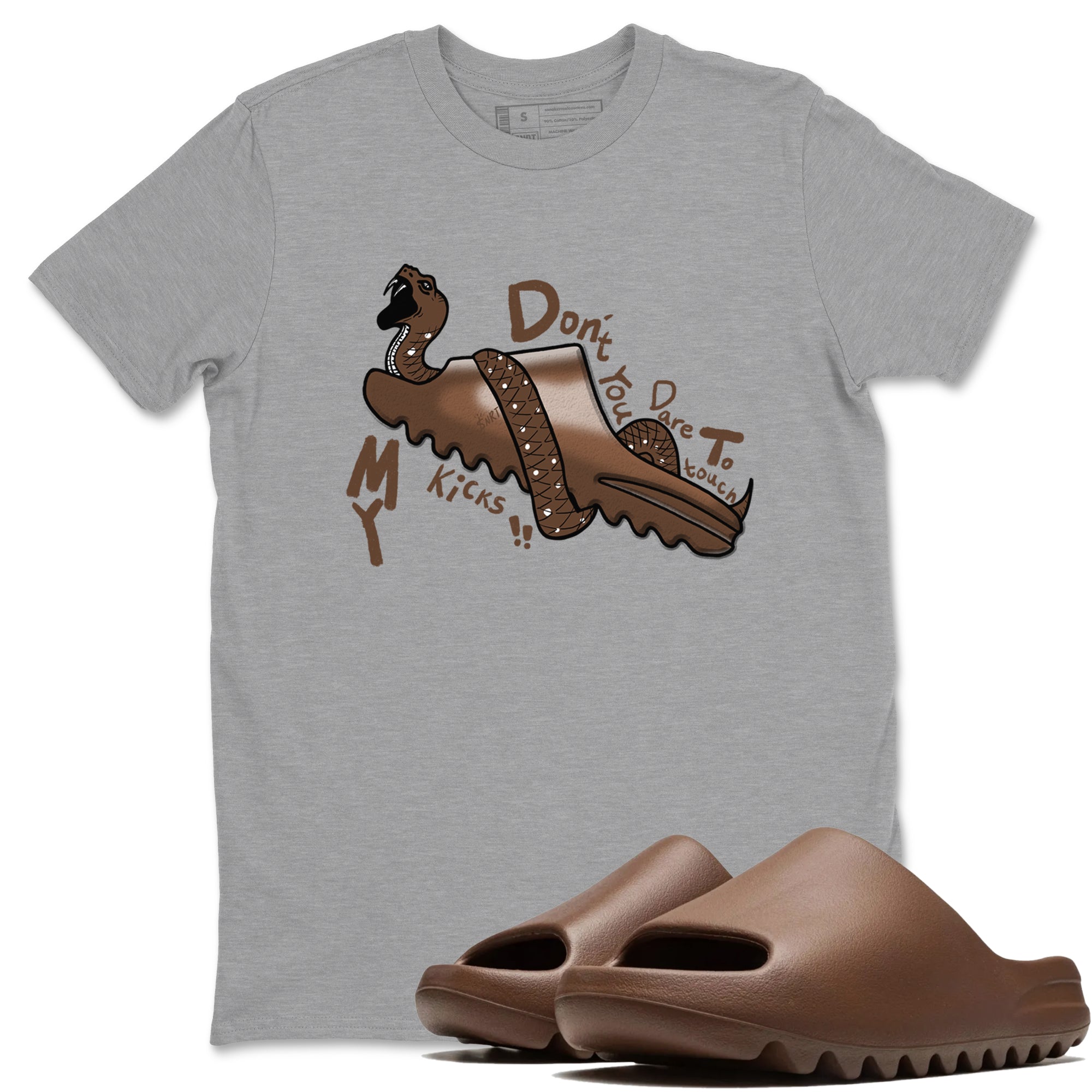 Yeezy Slide Flax shirts to match jordans Don't Touch My Kicks sneaker match tees Yeezy Slide Flax Drip Gear Zone streetwear brand Heather Grey 1 unisex cotton tee