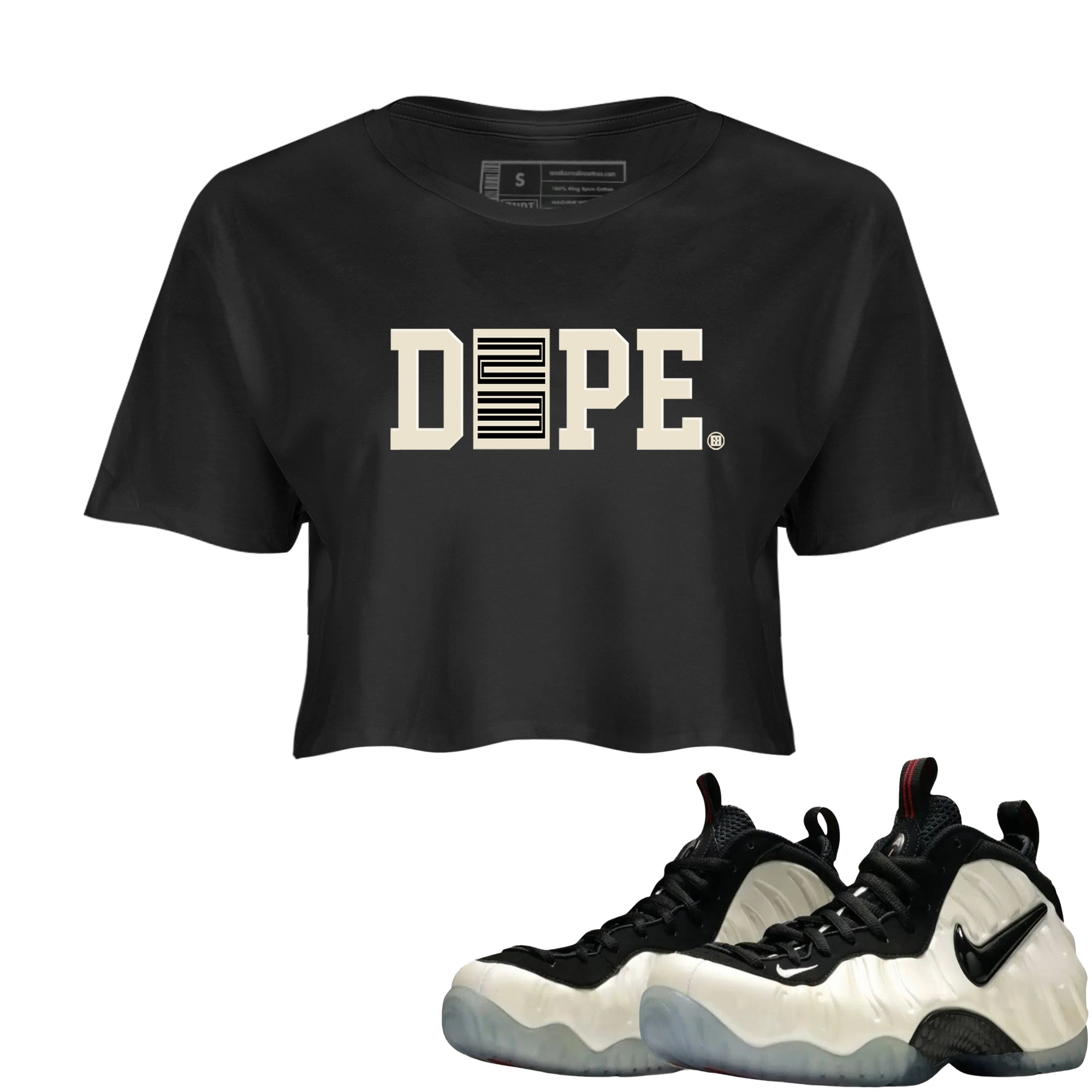 Sneaker Threads  Sneaker Tees To Match Air Foamposite One Pearl  Dope 23 Crop Tee Black 1. Perfect for Jordan releases 2025 colorways.