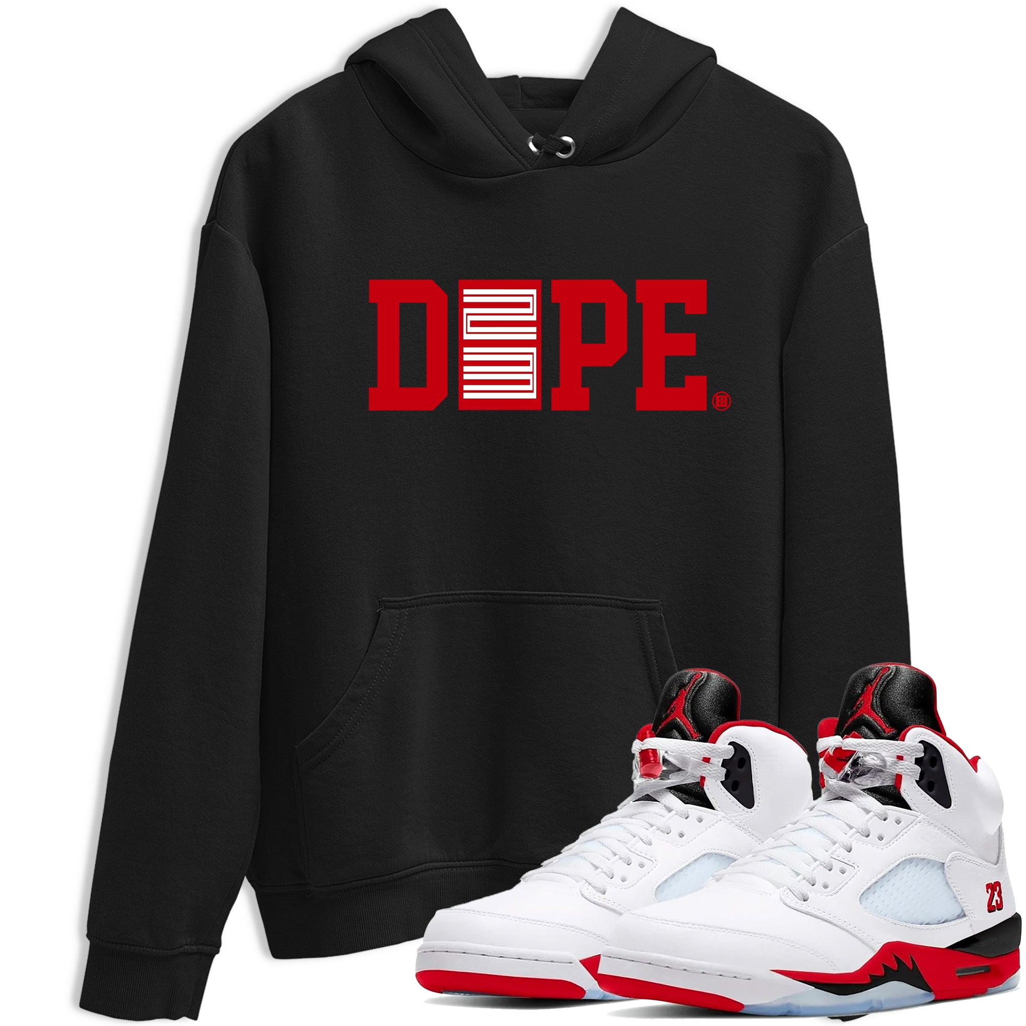 Sneaker match tees  Sneaker Tees To Match Air Jordan 5 Fire Red Shoes  Dope 23 Tee Black 1