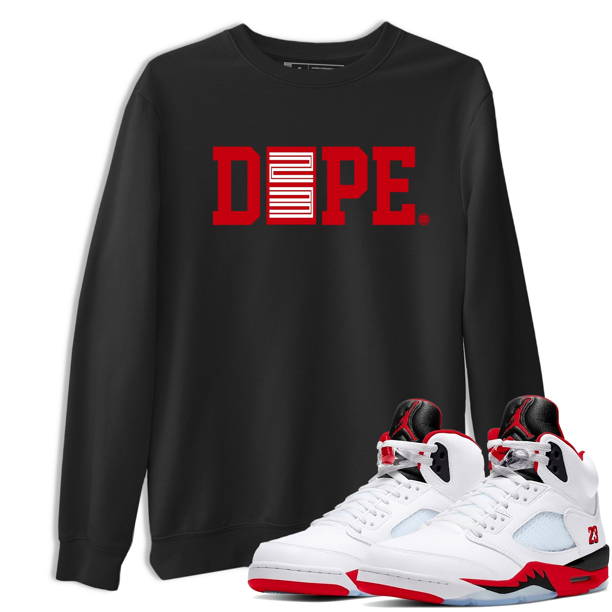 Sneaker match tees  Sneaker Tees To Match Air Jordan 5 Fire Red Shoes  Dope 23 Tee Black 1