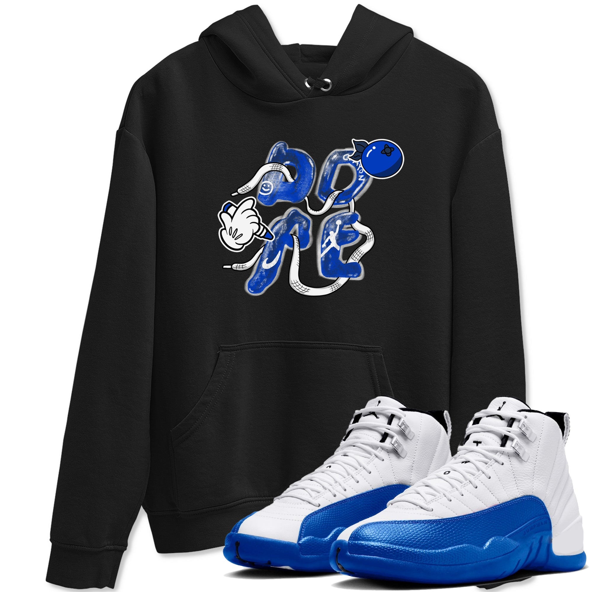12s Blueberry shirts to match jordans Dope sneaker match tees Air Jordan 12 Blueberry Drip Gear Zone unisex cotton Black 1 crew neck shirts