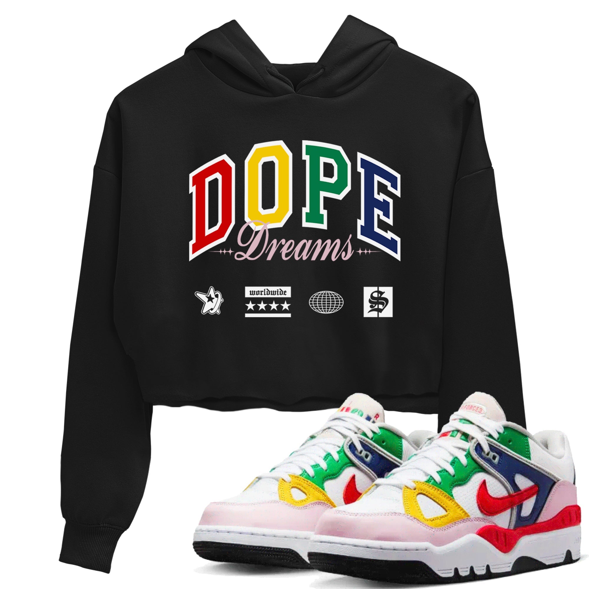 AF 3 Nigo shirtsto match jordans Dope Dreams sneaker match tees Air Force 3 Low x Nigo Blue Void and Tour Yellow match shoes to clothes Drip Gear Zone unisex cotton Black 1 crop tee