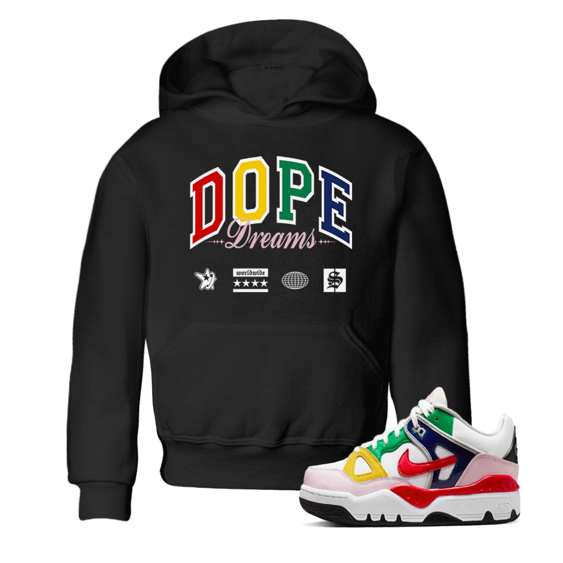 AF 3 Nigo shirtsto match jordans Dope Dreams sneaker match tees Air Force 3 Low x Nigo Blue Void and Tour Yellow match shoes to clothes Drip Gear Zone Youth Baby Black 1 tee