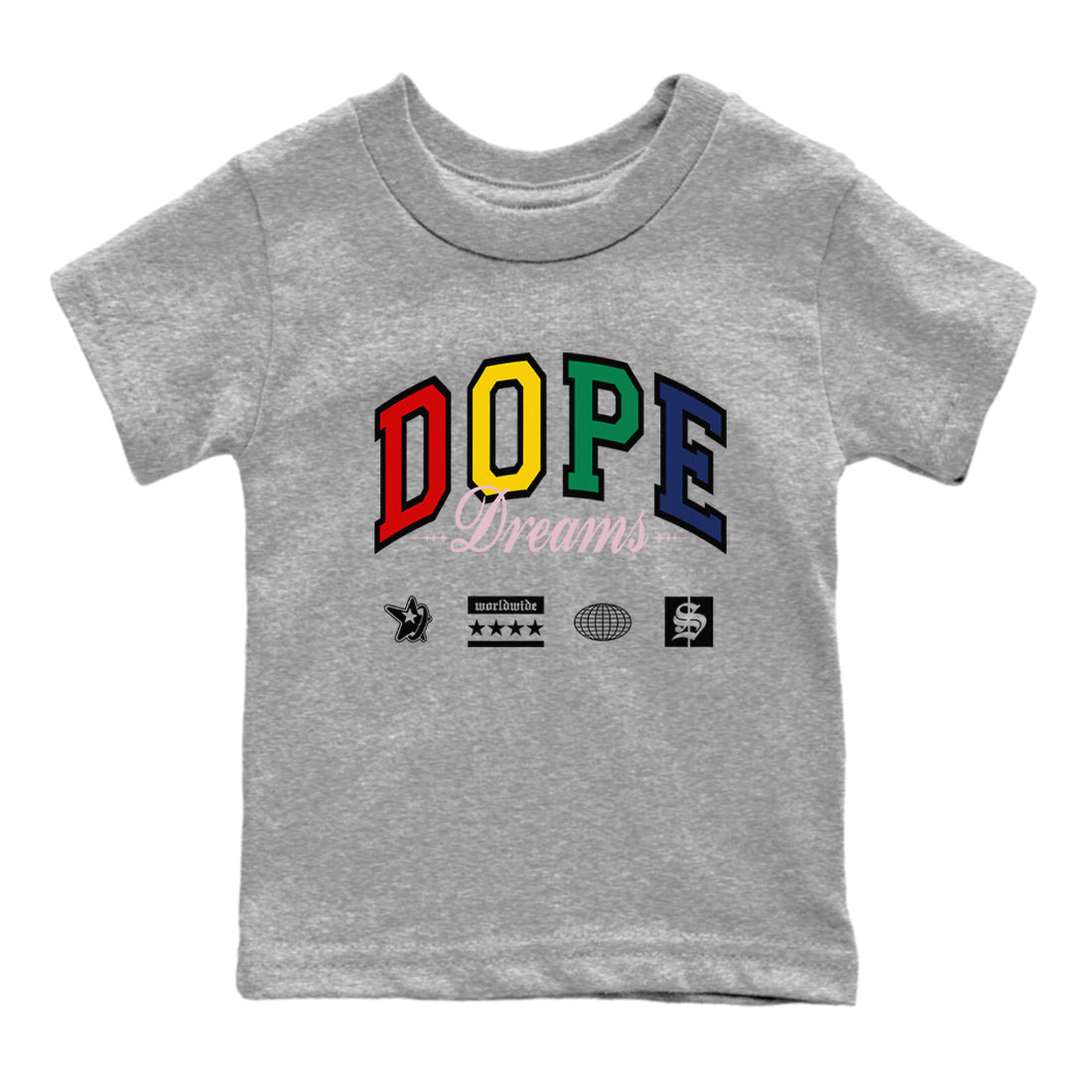 AF 3 Nigo shirtsto match jordans Dope Dreams sneaker match tees Air Force 3 Low x Nigo Blue Void and Tour Yellow match shoes to clothes Drip Gear Zone Youth Baby Heather Grey 2 tee