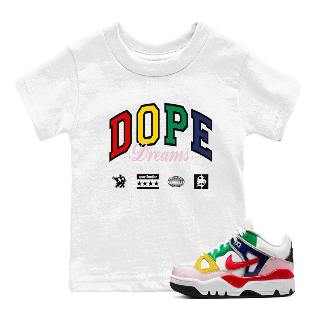 AF 3 Nigo shirtsto match jordans Dope Dreams sneaker match tees Air Force 3 Low x Nigo Blue Void and Tour Yellow match shoes to clothes Drip Gear Zone Youth Baby White 1 tee
