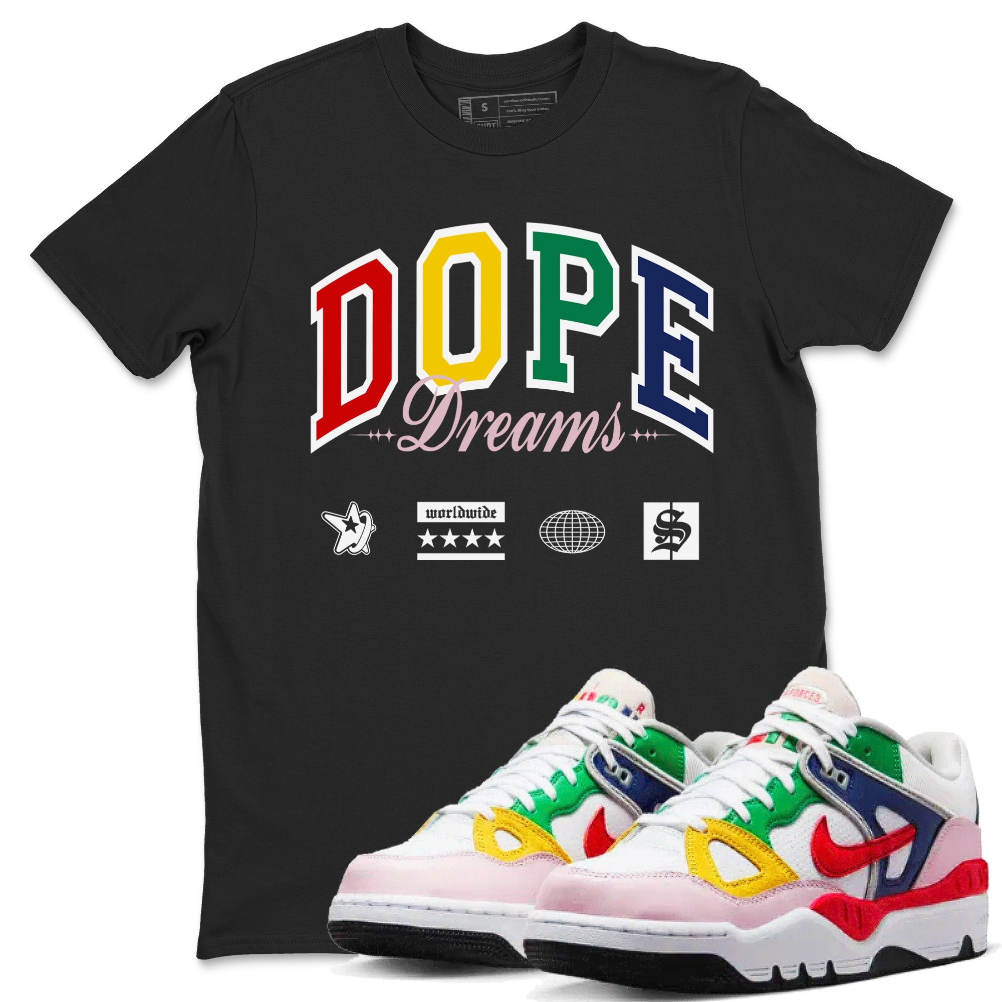 AF 3 Nigo shirtsto match jordans Dope Dreams sneaker match tees Air Force 3 Low x Nigo Blue Void and Tour Yellow match shoes to clothes Drip Gear Zone unisex cotton Black 1 shirts