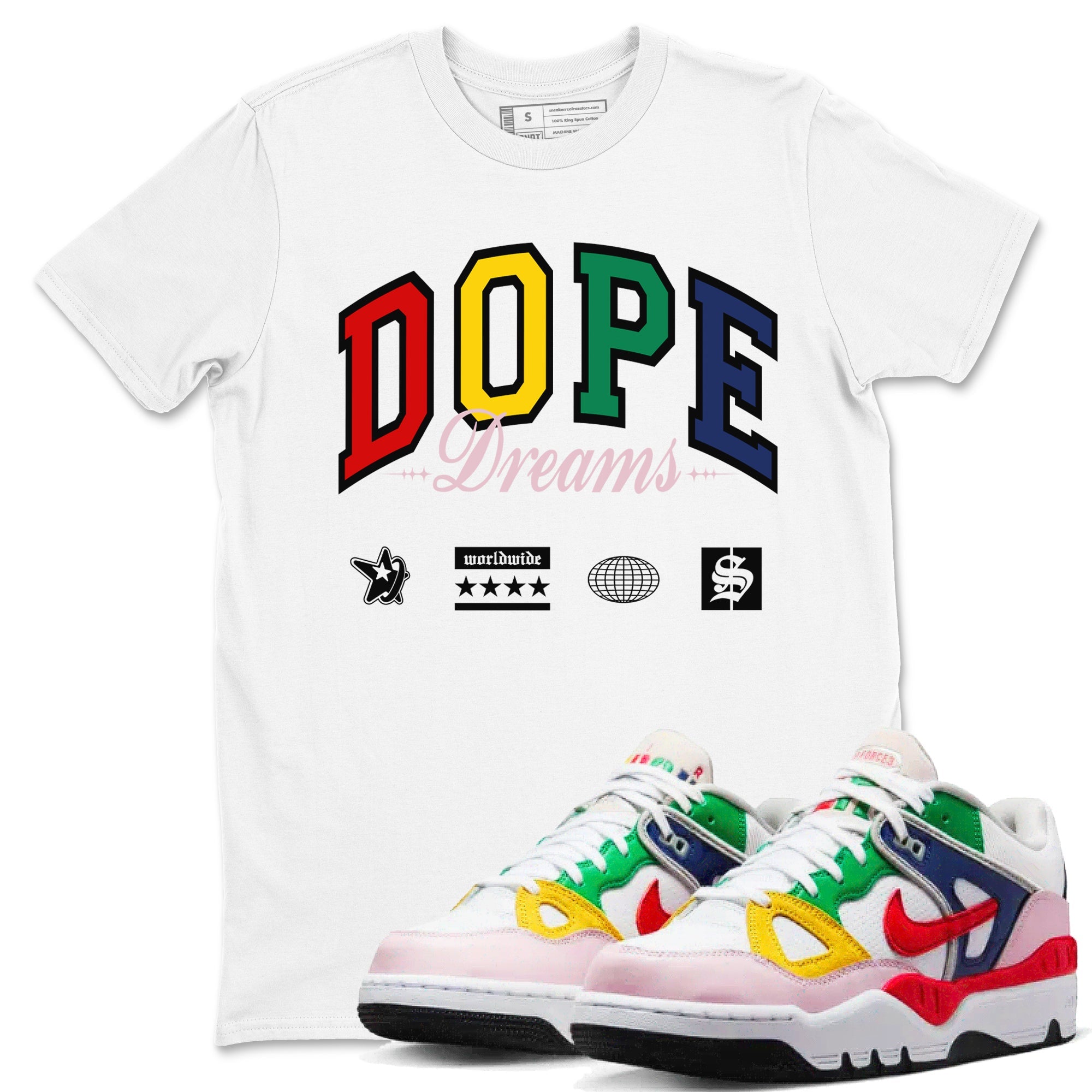 AF 3 Nigo shirtsto match jordans Dope Dreams sneaker match tees Air Force 3 Low x Nigo Blue Void and Tour Yellow match shoes to clothes Drip Gear Zone unisex cotton White 1 shirts