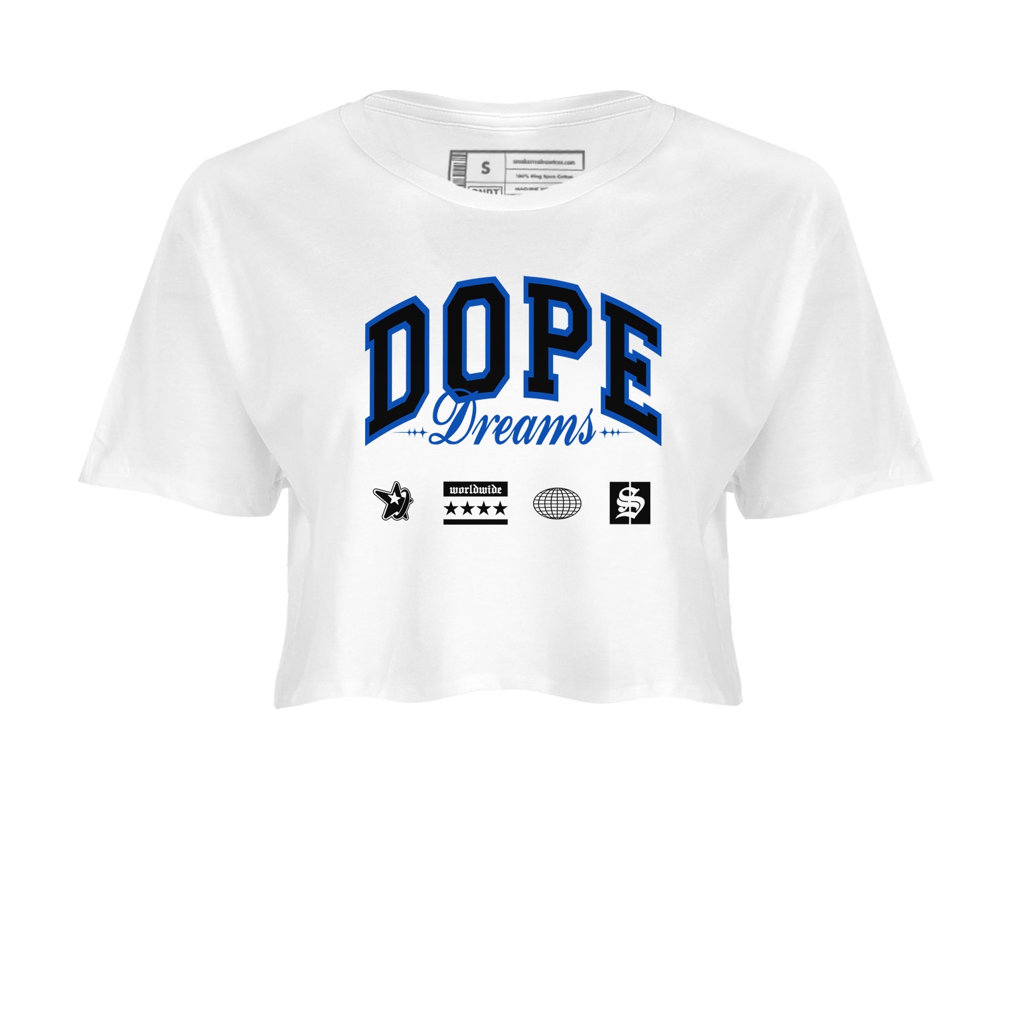 1s Game Royal shirts to match jordans Dope Dreams sneaker match tees Air Jordan 1 Game Royal Drip Gear Zone unisex cotton White 2 Crop Shirts