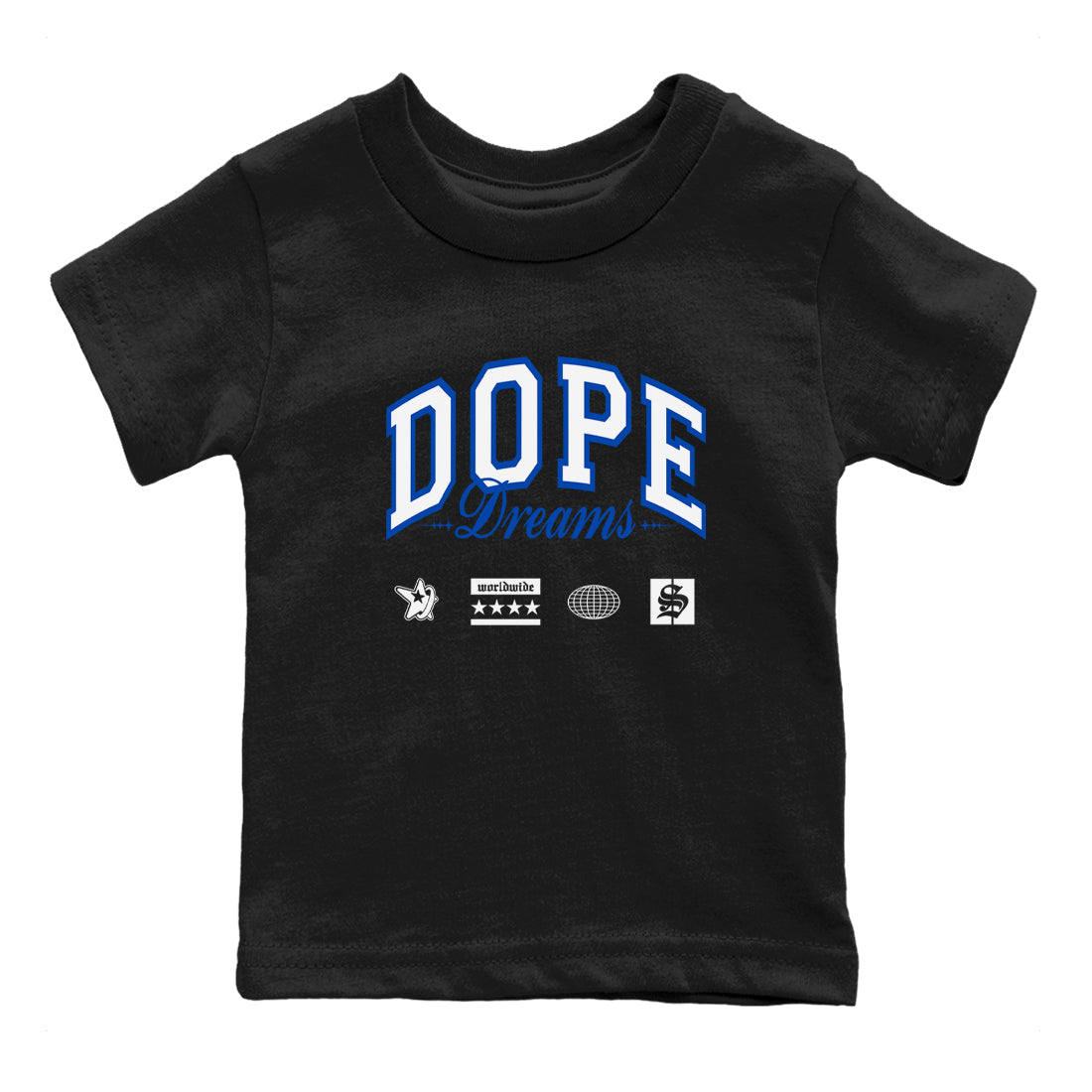 1s Game Royal shirts to match jordans Dope Dreams sneaker match tees Air Jordan 1 Game Royal Drip Gear Zone Youth Baby Black 2 crew neck shirts