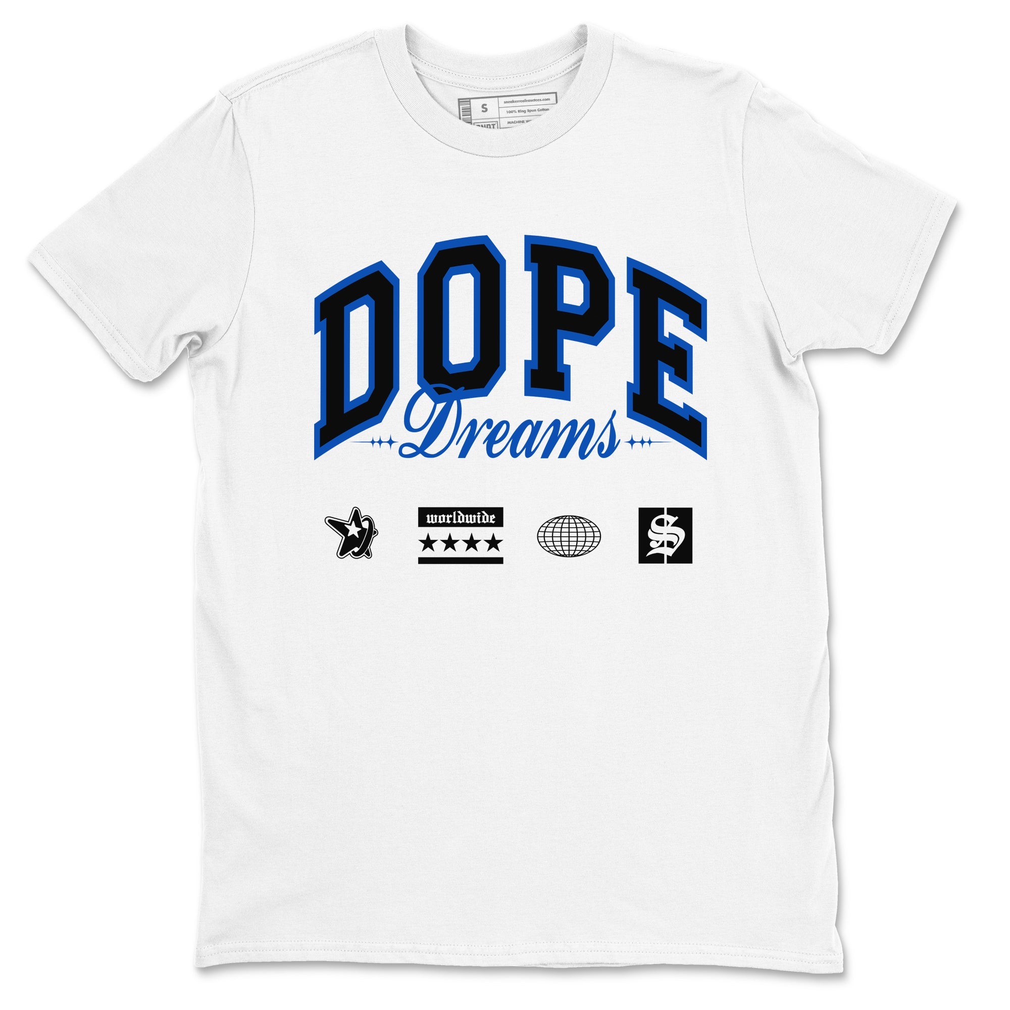 1s Game Royal shirts to match jordans Dope Dreams sneaker match tees Air Jordan 1 Game Royal Drip Gear Zone unisex cotton White 2 crew neck shirts