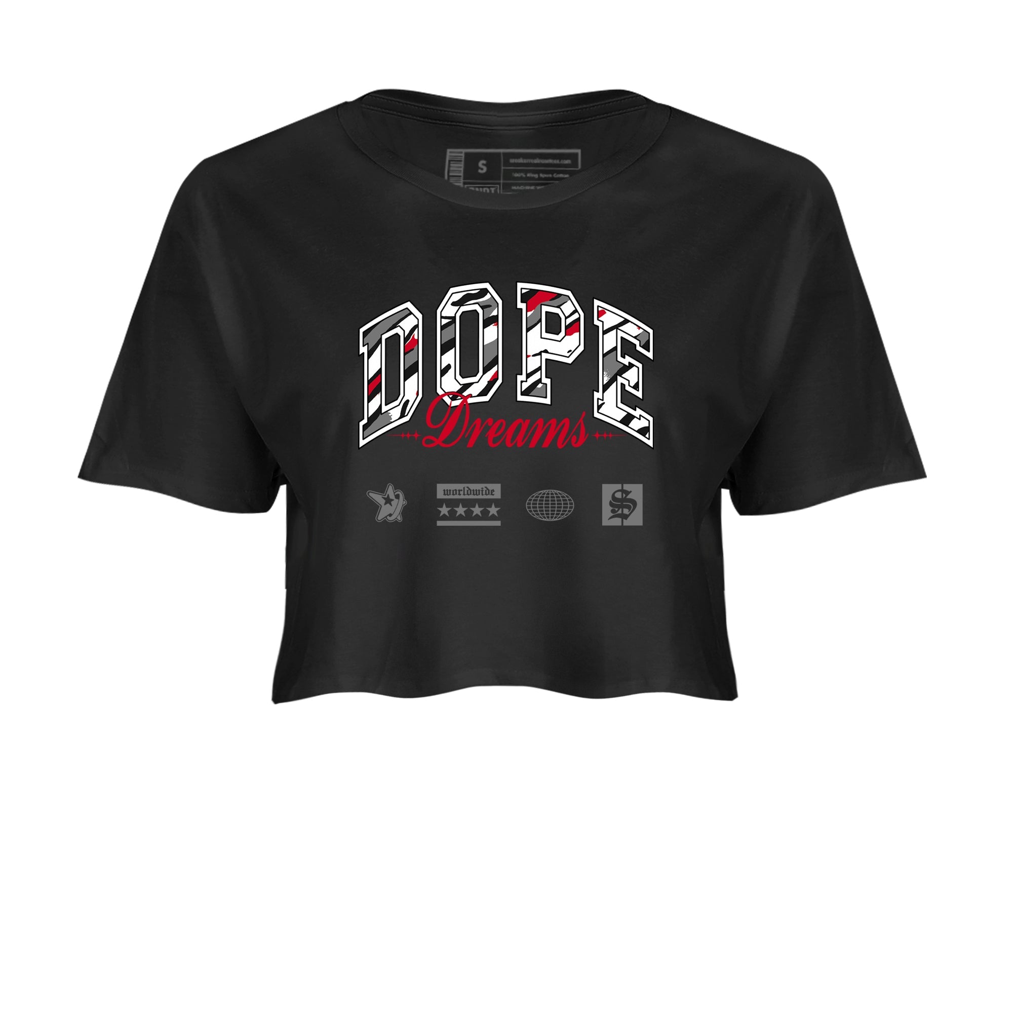 Sneaker Threads  Sneaker Tees To Match Air Jordan 8 Bunny  Dope Dreams Crop Tee Black 2. Perfect for Jordan releases 2025 colorways.