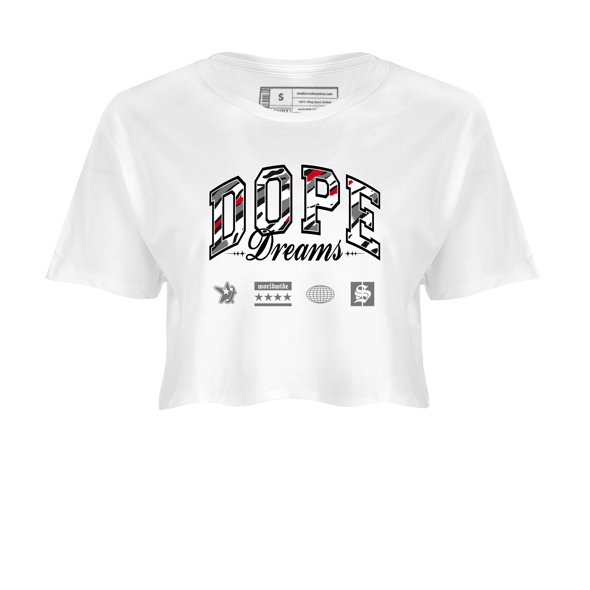 Sneaker Threads  Sneaker Tees To Match Air Jordan 8 Bunny  Dope Dreams Crop Tee White 2. Perfect for Jordan releases 2025 colorways.