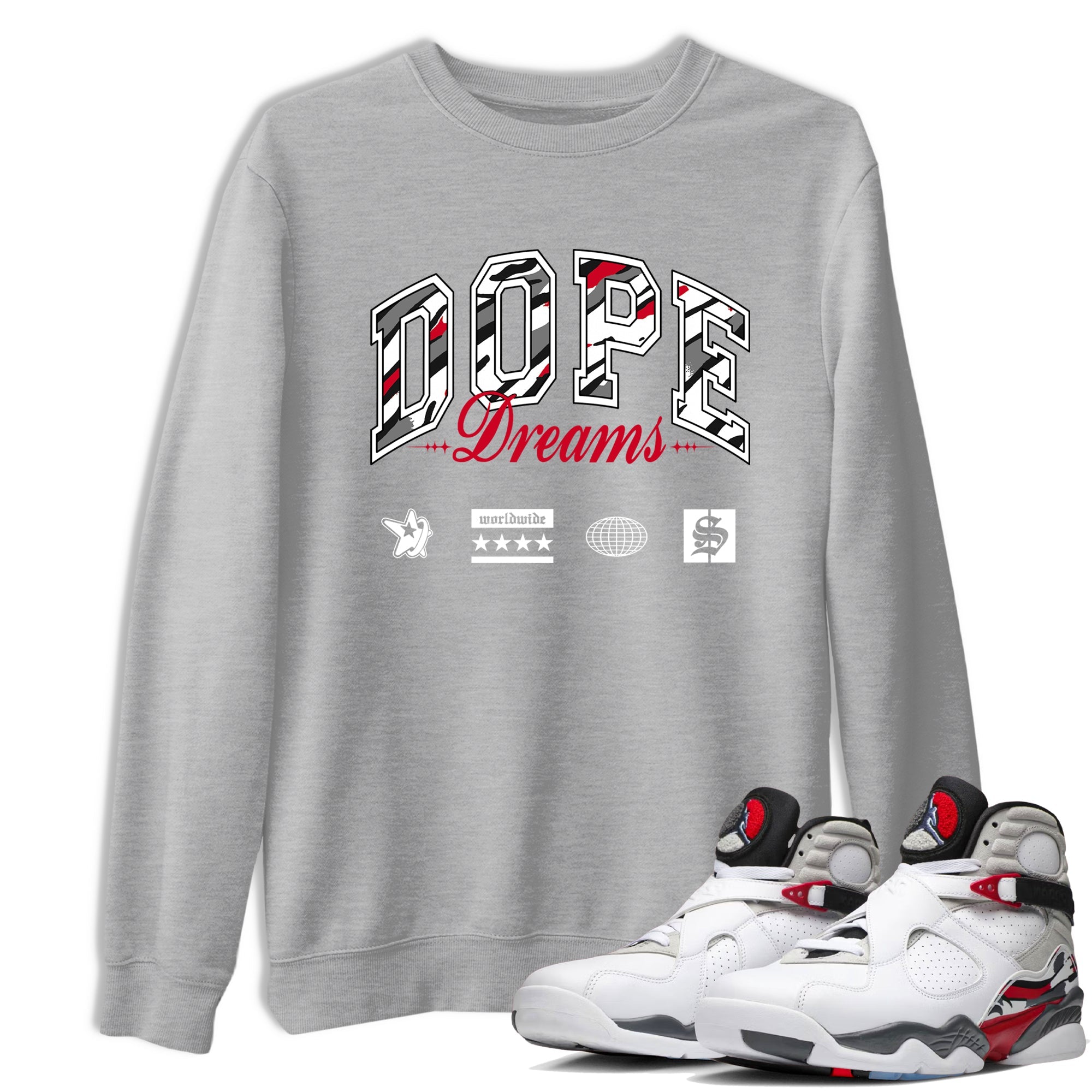 Sneaker Threads  Sneaker Tees To Match Air Jordan 8 Bunny  Dope Dreams Graphic Tee Heather Grey 1. Perfect for Jordan releases 2025 colorways.