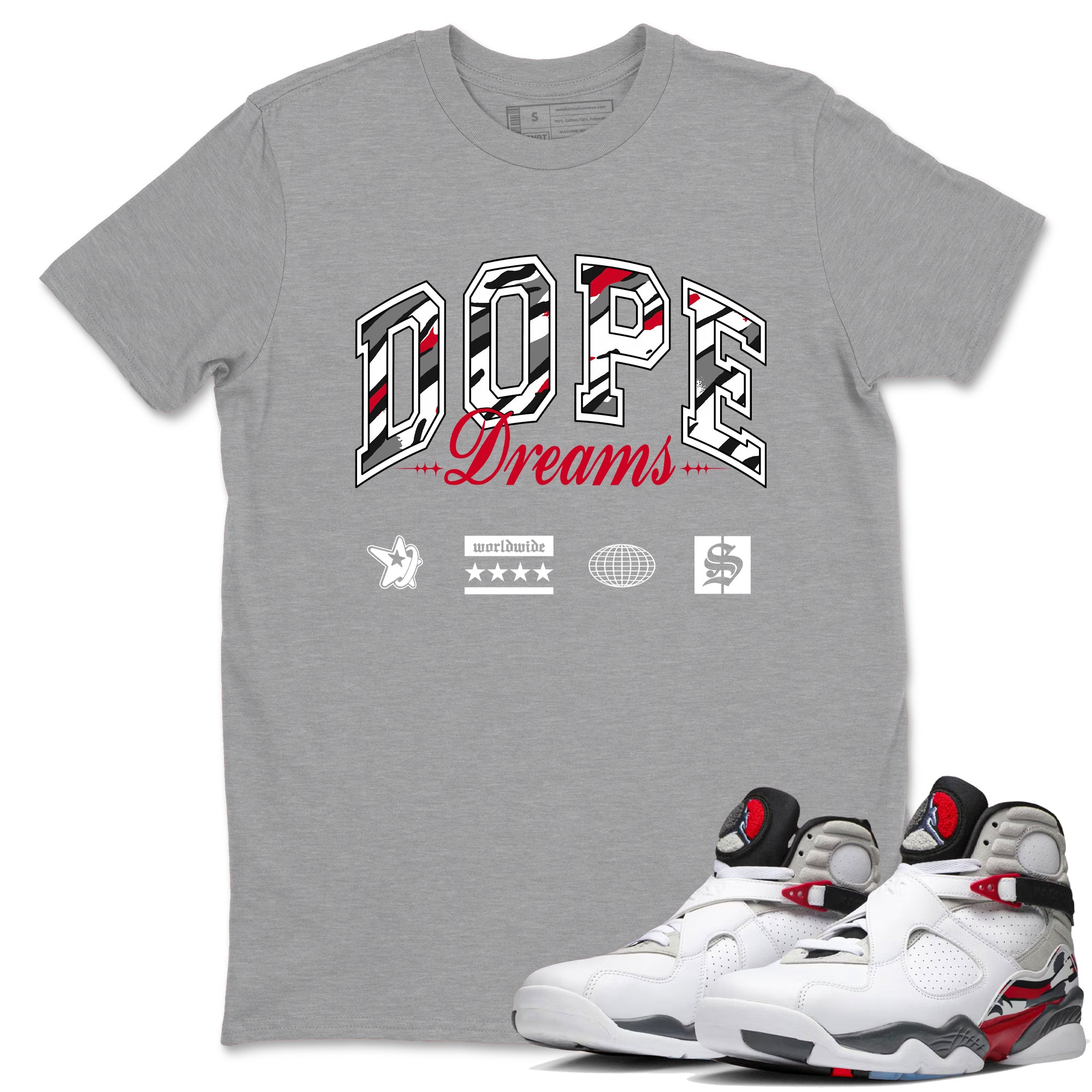 Sneaker Threads  Sneaker Tees To Match Air Jordan 8 Bunny  Dope Dreams Graphic Tee Heather Grey 1. Perfect for Jordan releases 2025 colorways.