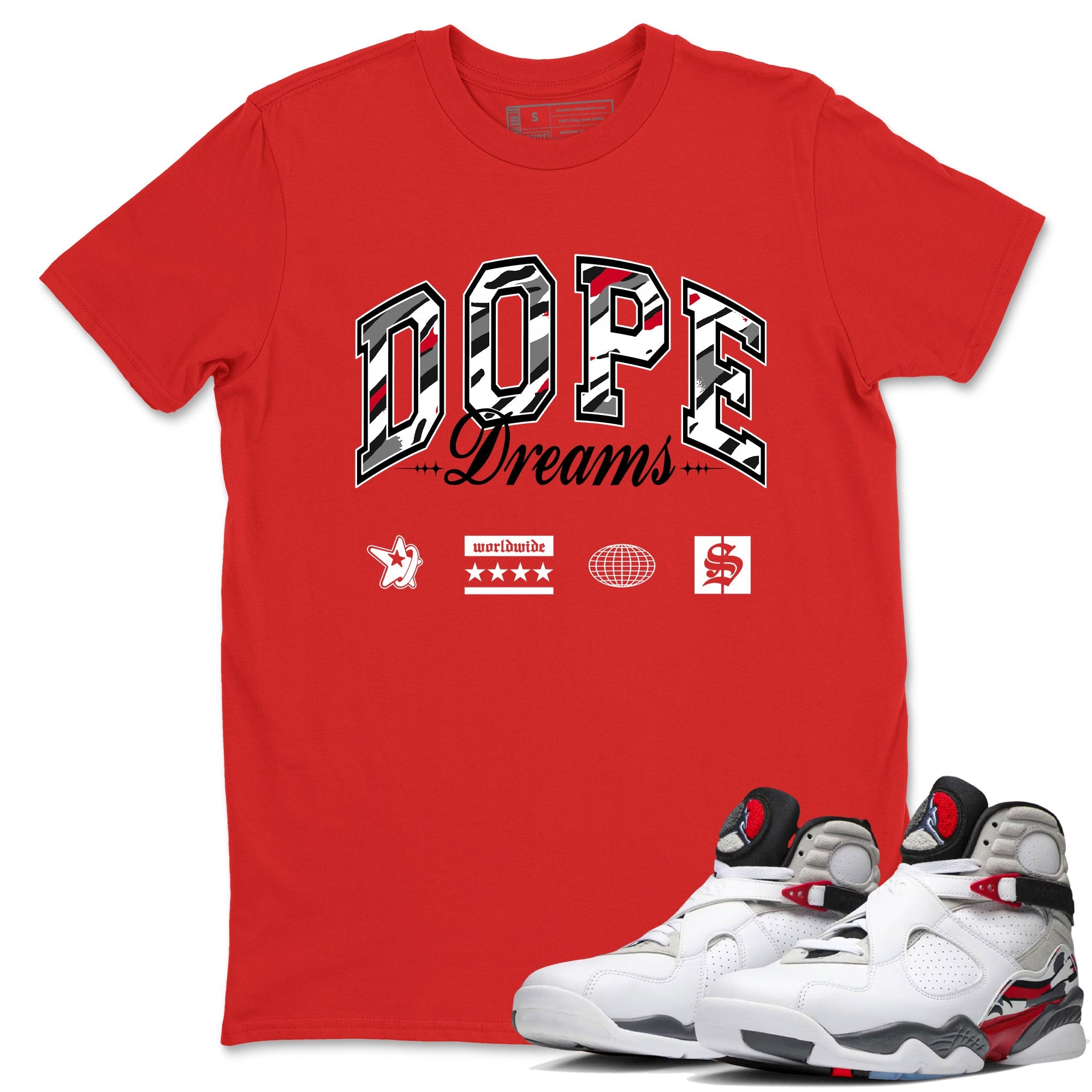 Sneaker Threads  Sneaker Tees To Match Air Jordan 8 Bunny  Dope Dreams Graphic Tee Red 1. Perfect for Jordan releases 2025 colorways.