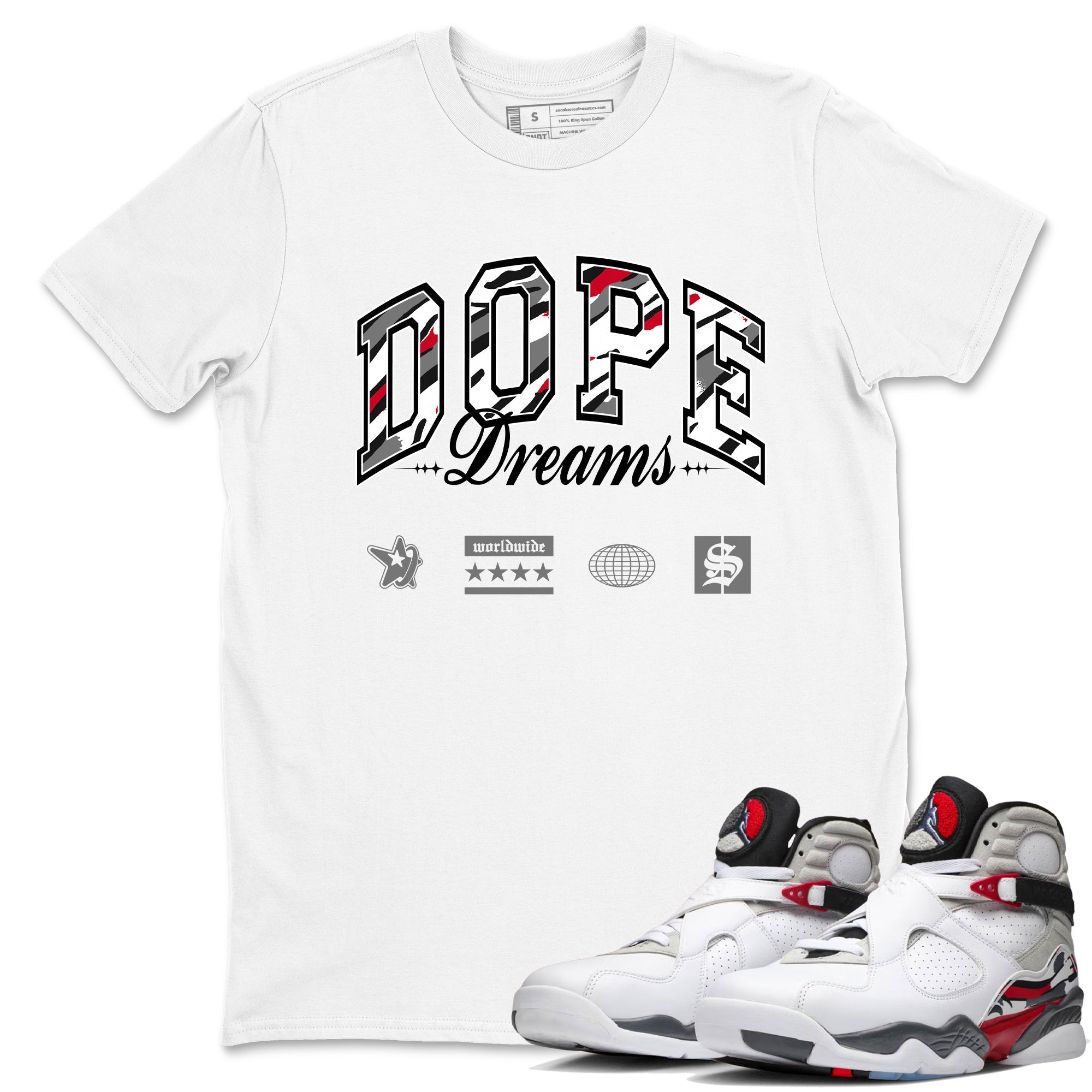 Sneaker Threads  Sneaker Tees To Match Air Jordan 8 Bunny  Dope Dreams Graphic Tee White 1. Perfect for Jordan releases 2025 colorways.