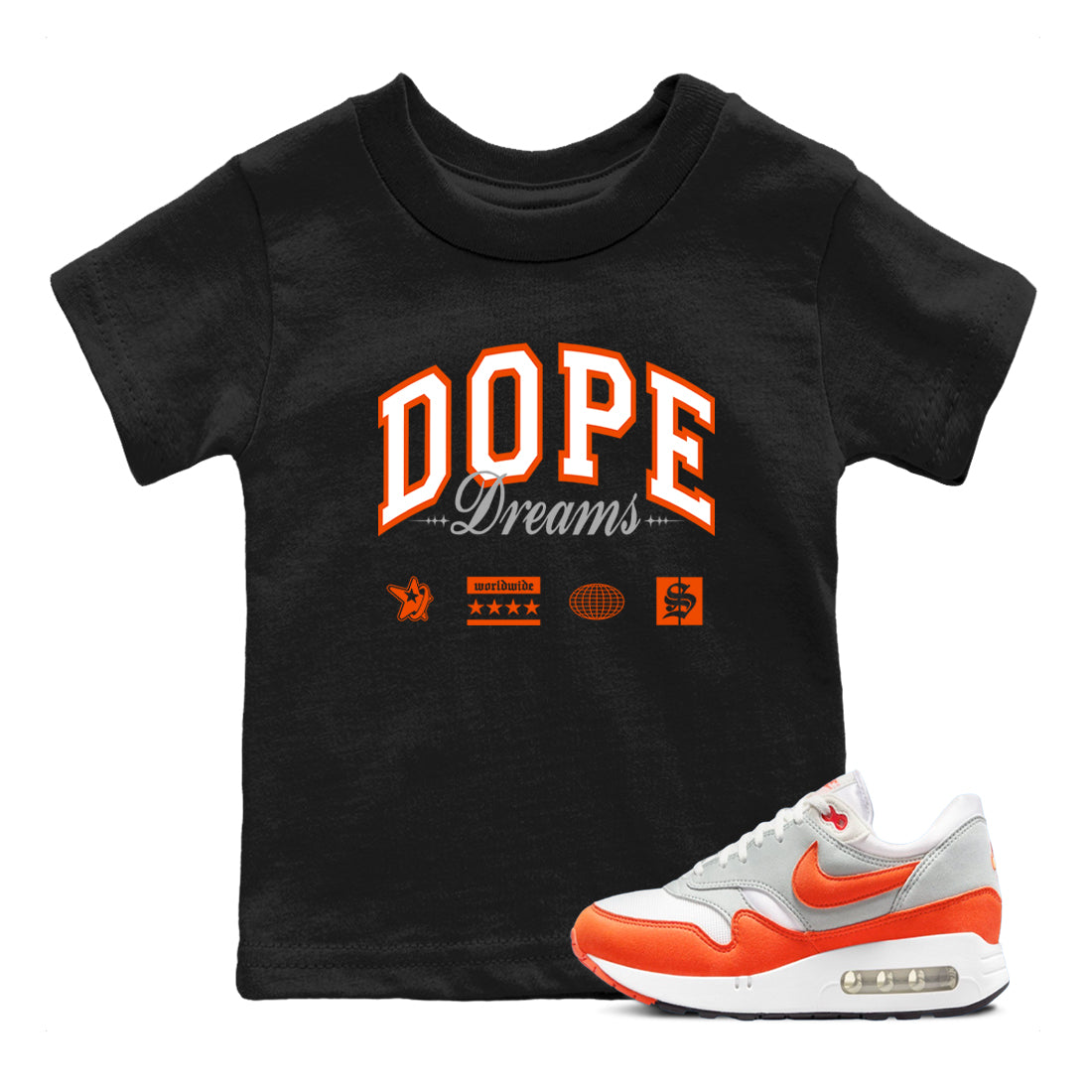 Air Max 1 OG '86 'Summit White and Cosmic Clay shirts to match jordans Dope Dreams sneaker match tees Air Max 1 Cosmic Clay match shoes to clothes Drip Gear Zone Youth Baby Black 1 tee