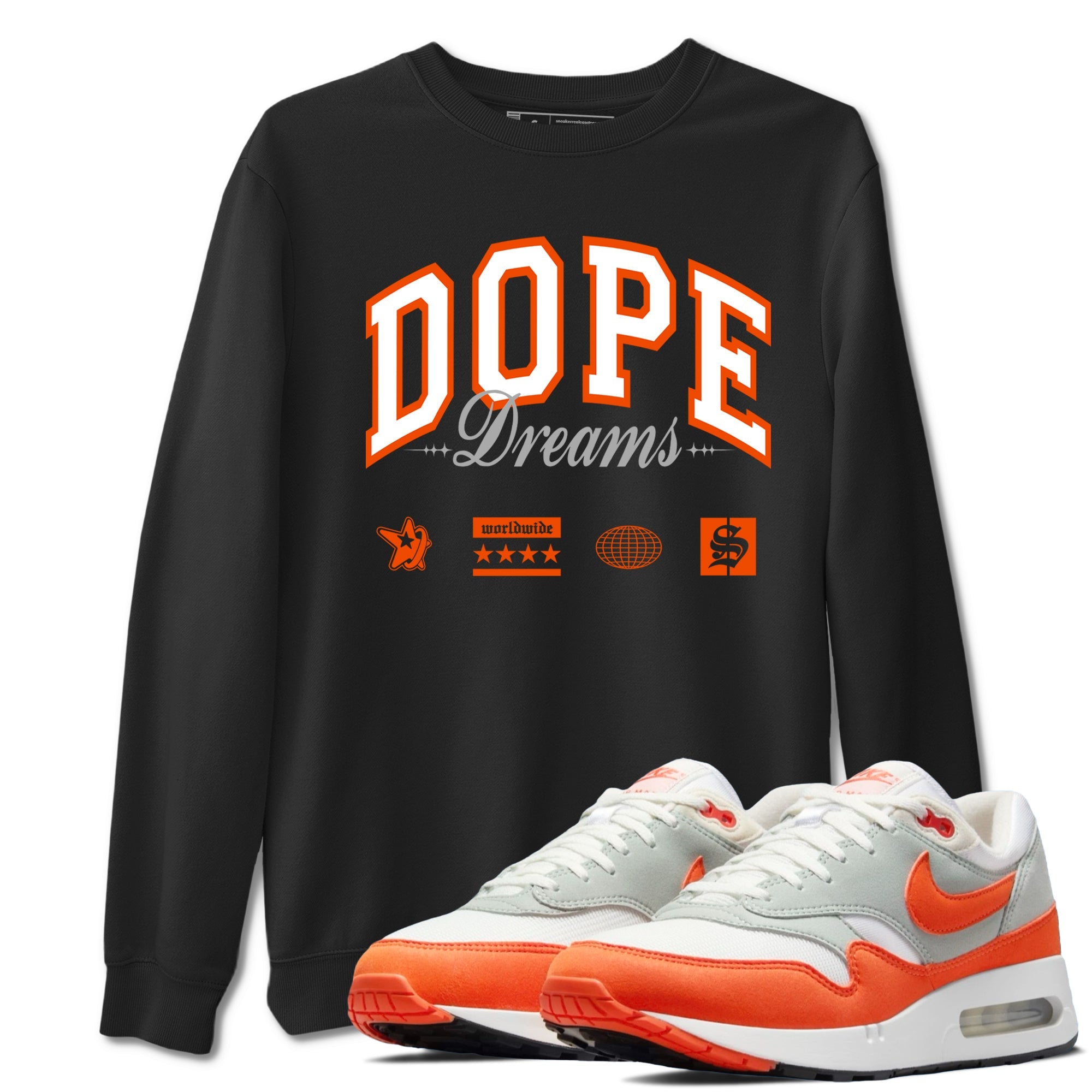 Air Max 1 OG '86 'Summit White and Cosmic Clay shirts to match jordans Dope Dreams sneaker match tees Air Max 1 Cosmic Clay match shoes to clothes Drip Gear Zone unisex cotton Black 1 shirts