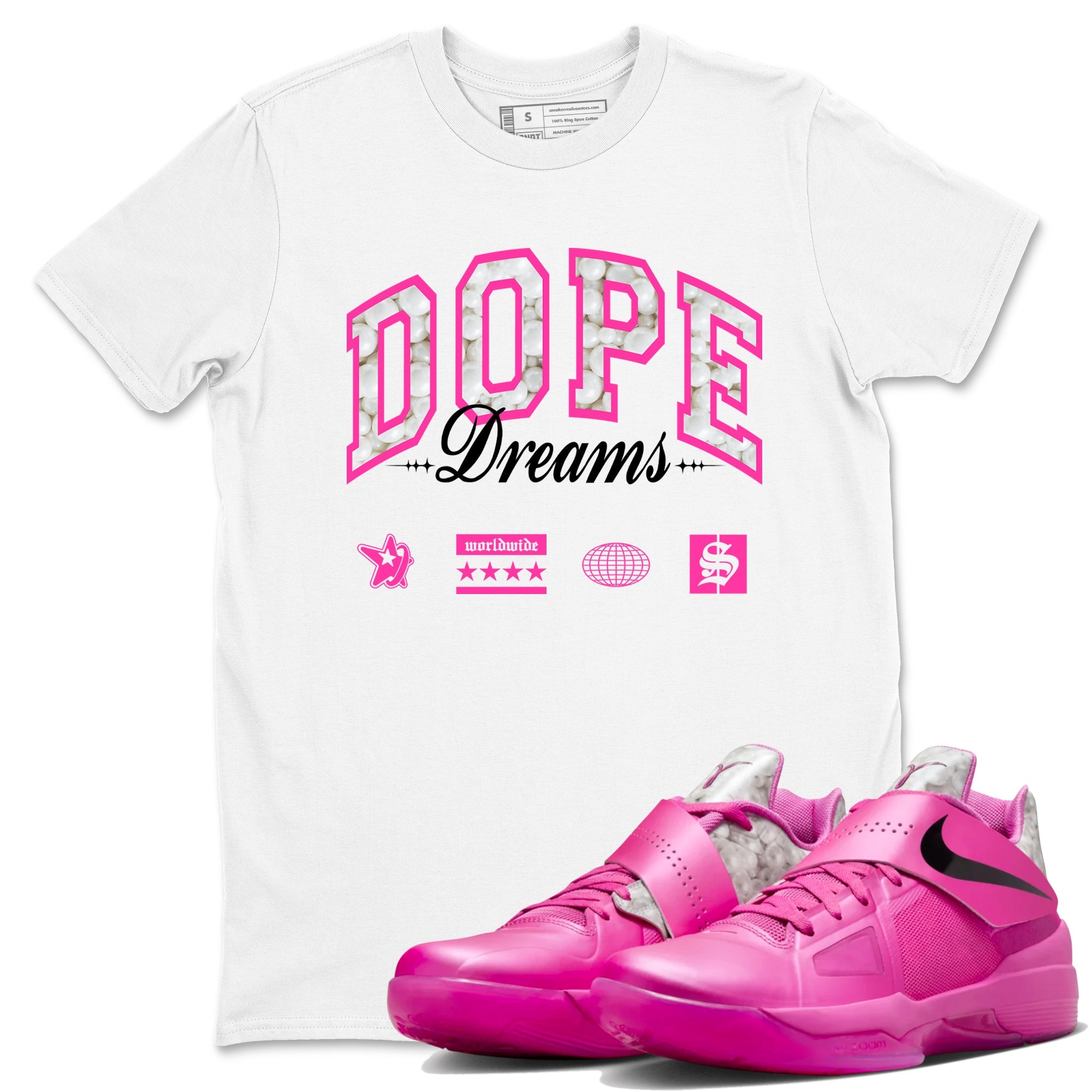 Nike KD 4 Retro Aunt Pearl shirts to match jordans Dope Dreams sneaker match tees Nike KD 4 Aunt Pearl match shoes to clothes Drip Gear Zone unisex cotton White 1 shirts