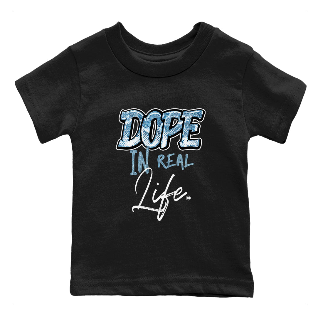 1s Denim shirts to match jordans Dope In Real Life sneaker match tees Air Jordan 1 Denim Drip Gear Zone streetwear brand Baby and Youth Black 2 cotton tee