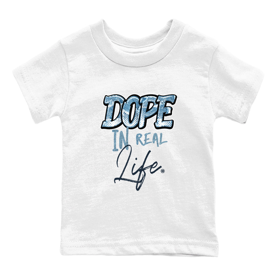 1s Denim shirts to match jordans Dope In Real Life sneaker match tees Air Jordan 1 Denim Drip Gear Zone streetwear brand Baby and Youth White 2 cotton tee