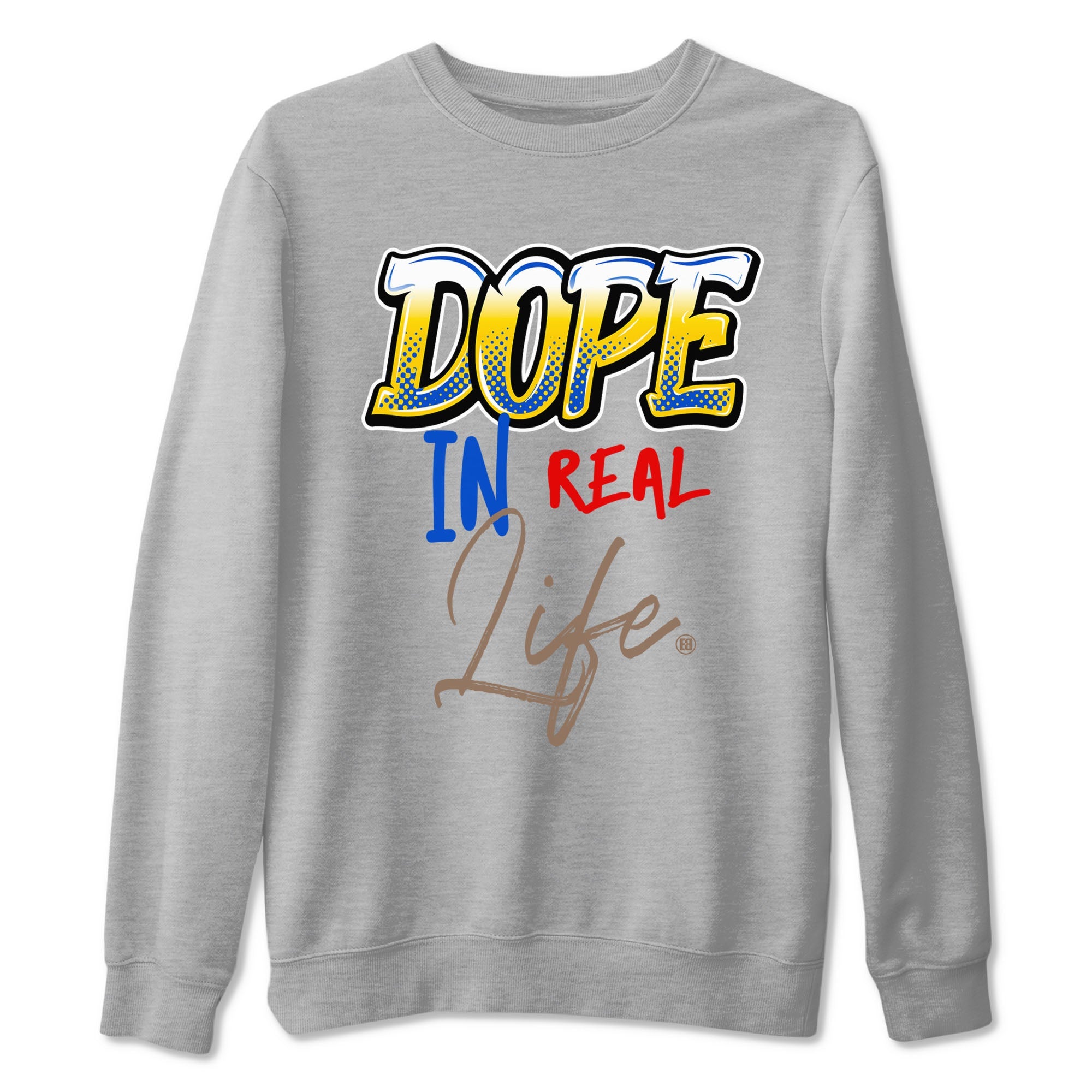 Air Jordan 1 Travis Scott Canary shirt to match jordans Dope In Real Life sneaker tees Air Jordan 1 Low x Travis Scott x Canary Drip Gear Zone unisex cotton Heather Grey 2 crew neck shirt