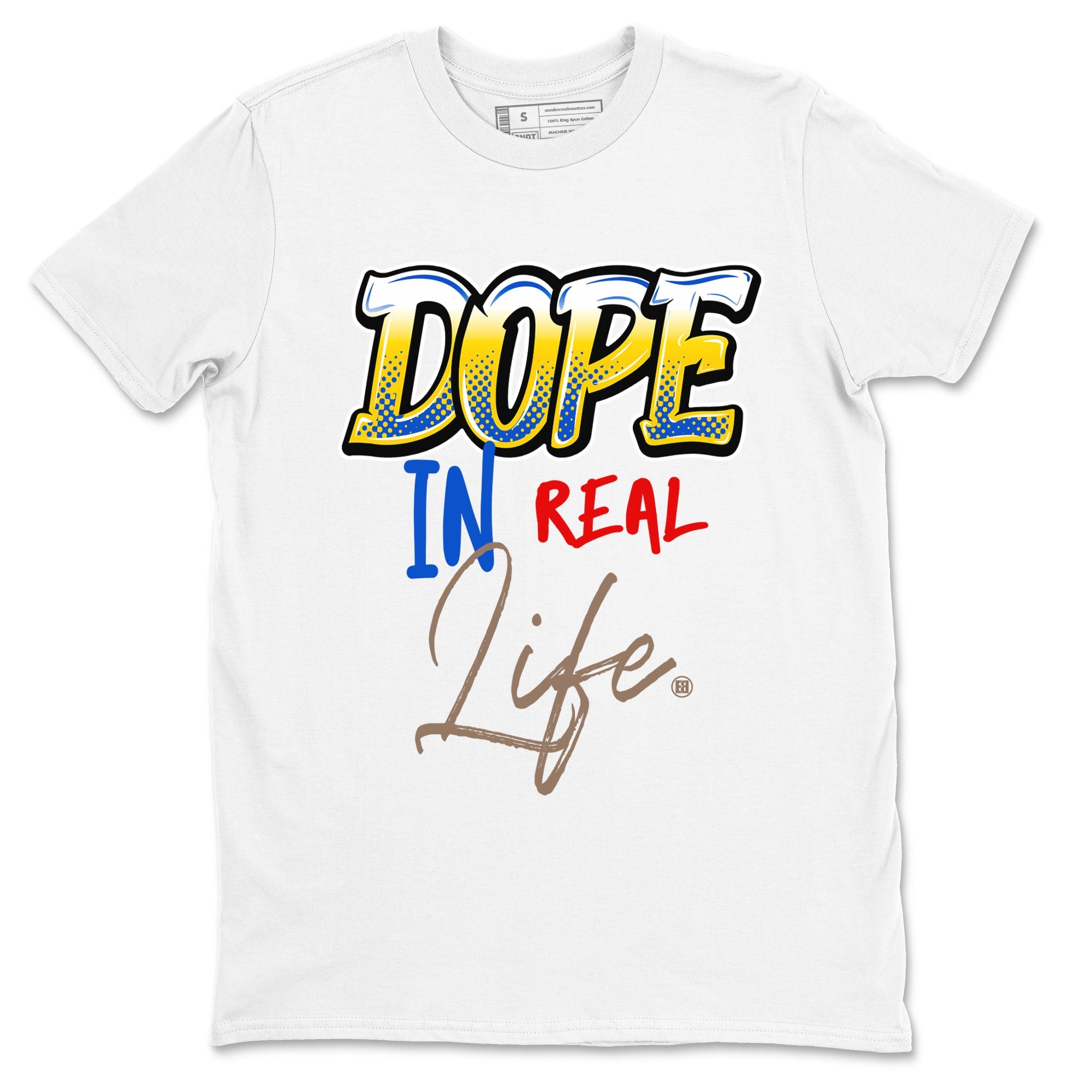 Air Jordan 1 Travis Scott Canary shirt to match jordans Dope In Real Life sneaker tees Air Jordan 1 Low x Travis Scott x Canary Drip Gear Zone unisex cotton White 2 crew neck shirt