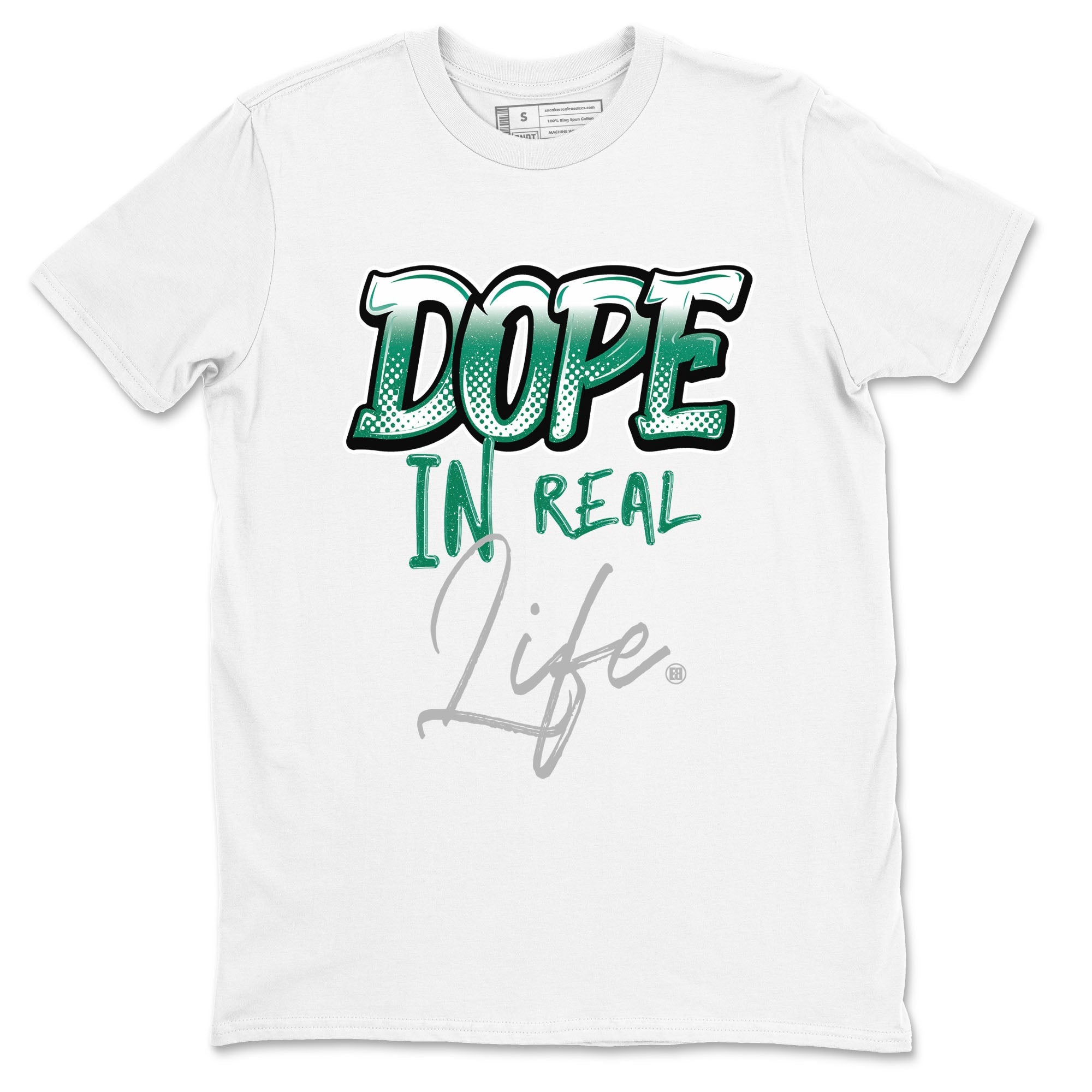 4s Oxidized Green shirts to match jordans Dope In Real Life sneaker match tees Air Jordan 4 Oxidized Green Drip Gear Zone streetwear brand White 2 unisex cotton tee