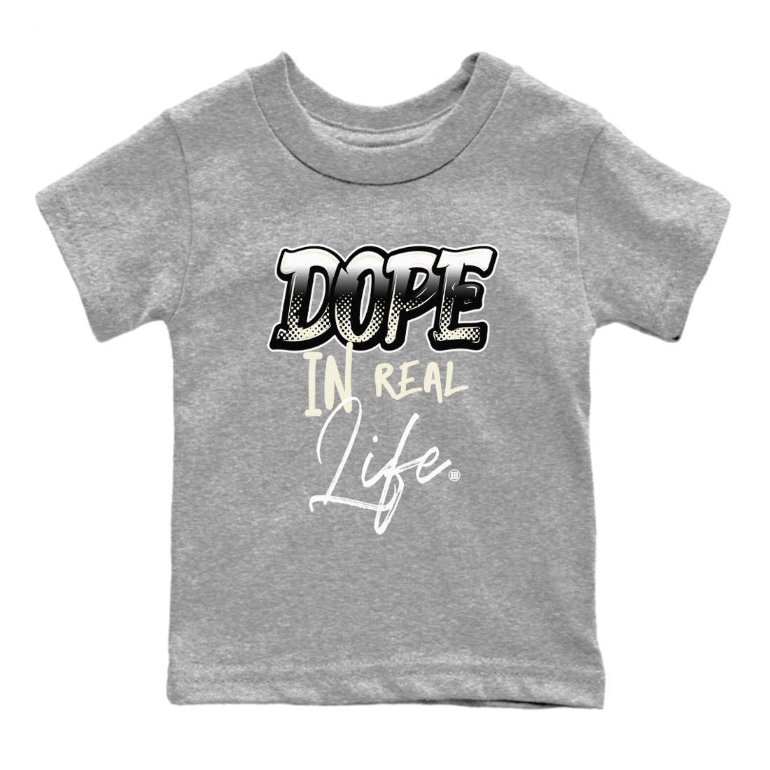 AJ5 Sail shirt to match jordans Dope In Real Life sneaker tees Air Jordan 5 Sail Drip Gear Zone baby toddler Heather Grey 2 cotton Shirt