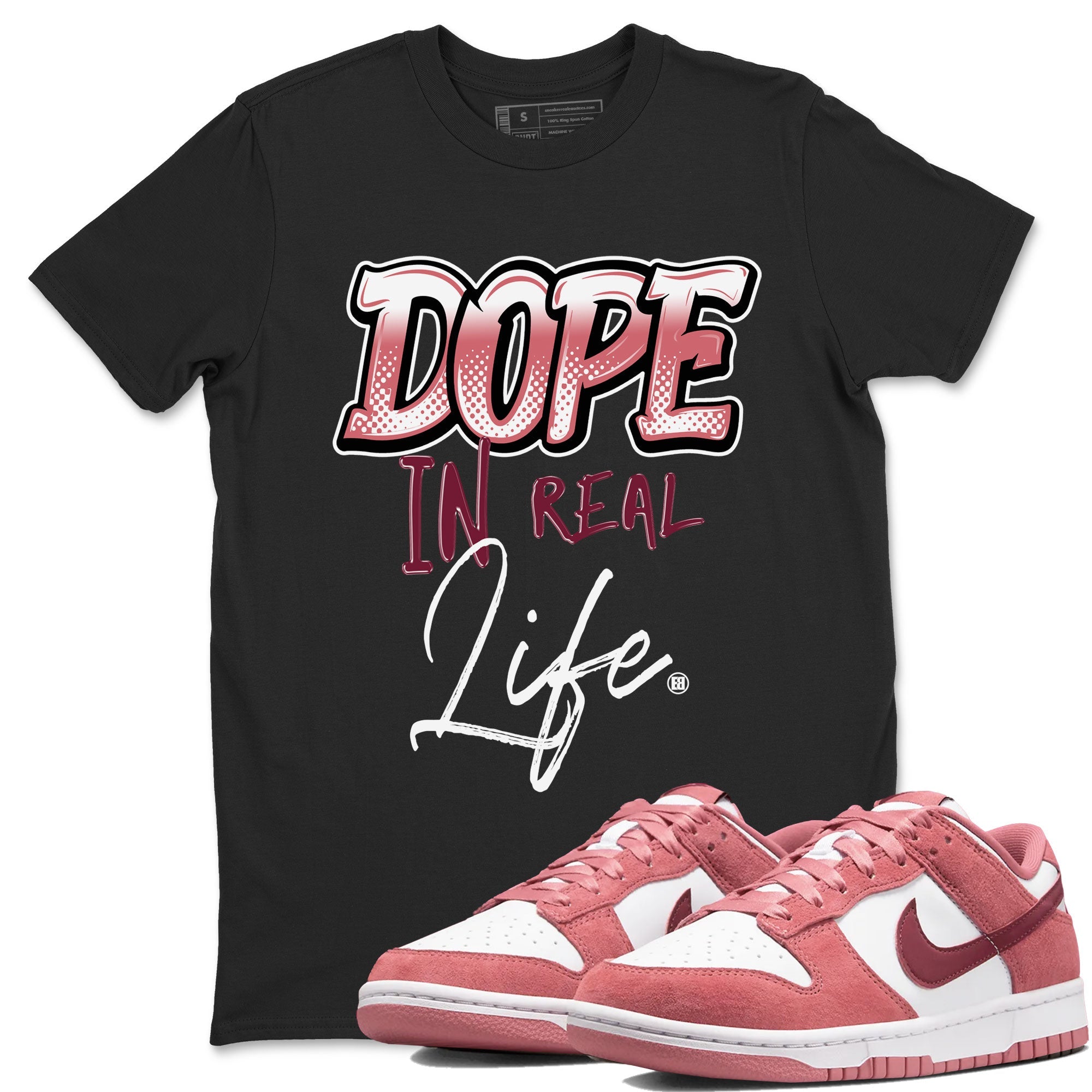 Dunk Low Valentine's Day shirt to match jordans Dope In Real Life sneaker tees Dunk Valentines Day 2024 Drip Gear Zone Casual Crew Neck T-Shirt Unisex Black 1 T-Shirt