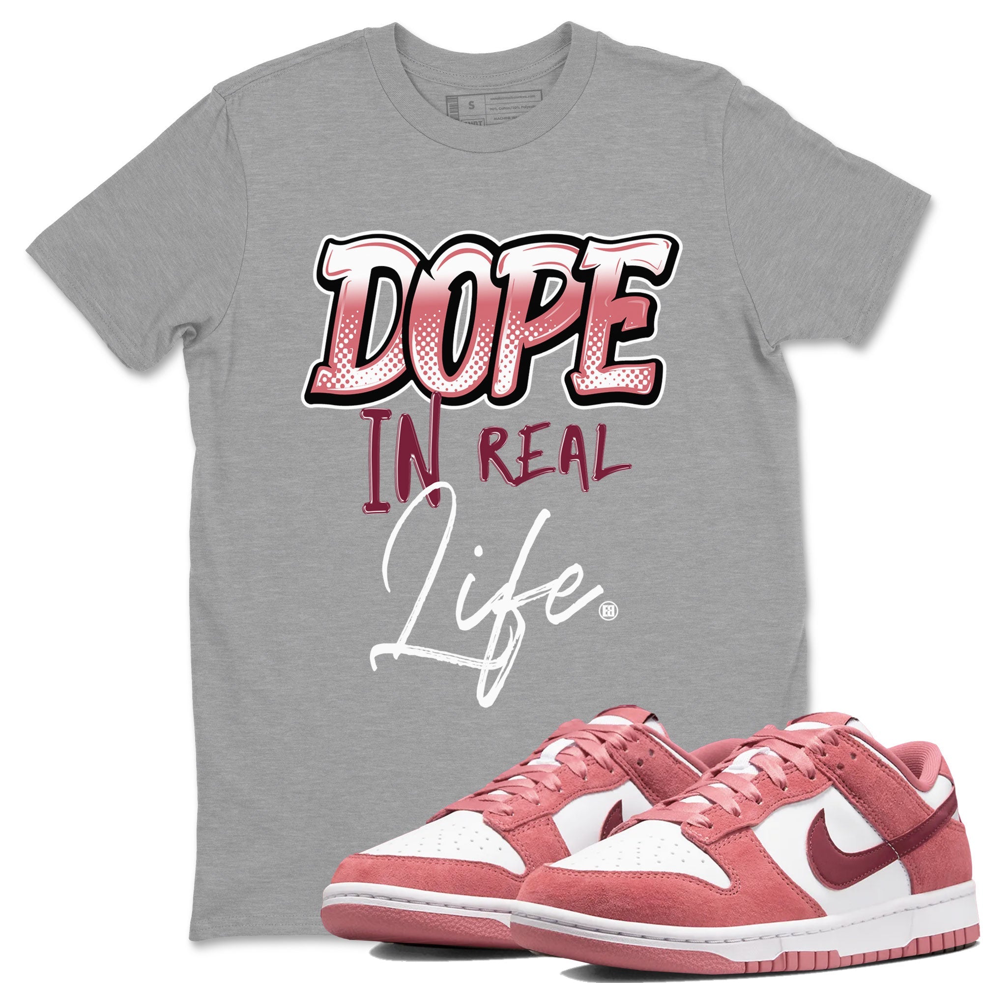 Dunk Low Valentine's Day shirt to match jordans Dope In Real Life sneaker tees Dunk Valentines Day 2024 Drip Gear Zone Casual Crew Neck T-Shirt Unisex Heather Grey 1 T-Shirt
