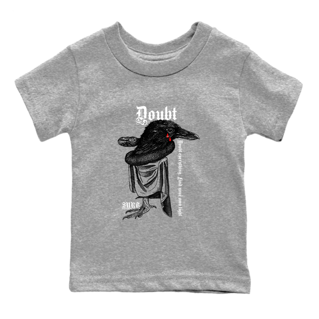 Air Jordan 12 Red Taxi shirts to match jordans Doubt Everything sneaker match tees 12s Red Taxi Drip Gear Zone baby toddler Heather Grey 2 cotton Shirt