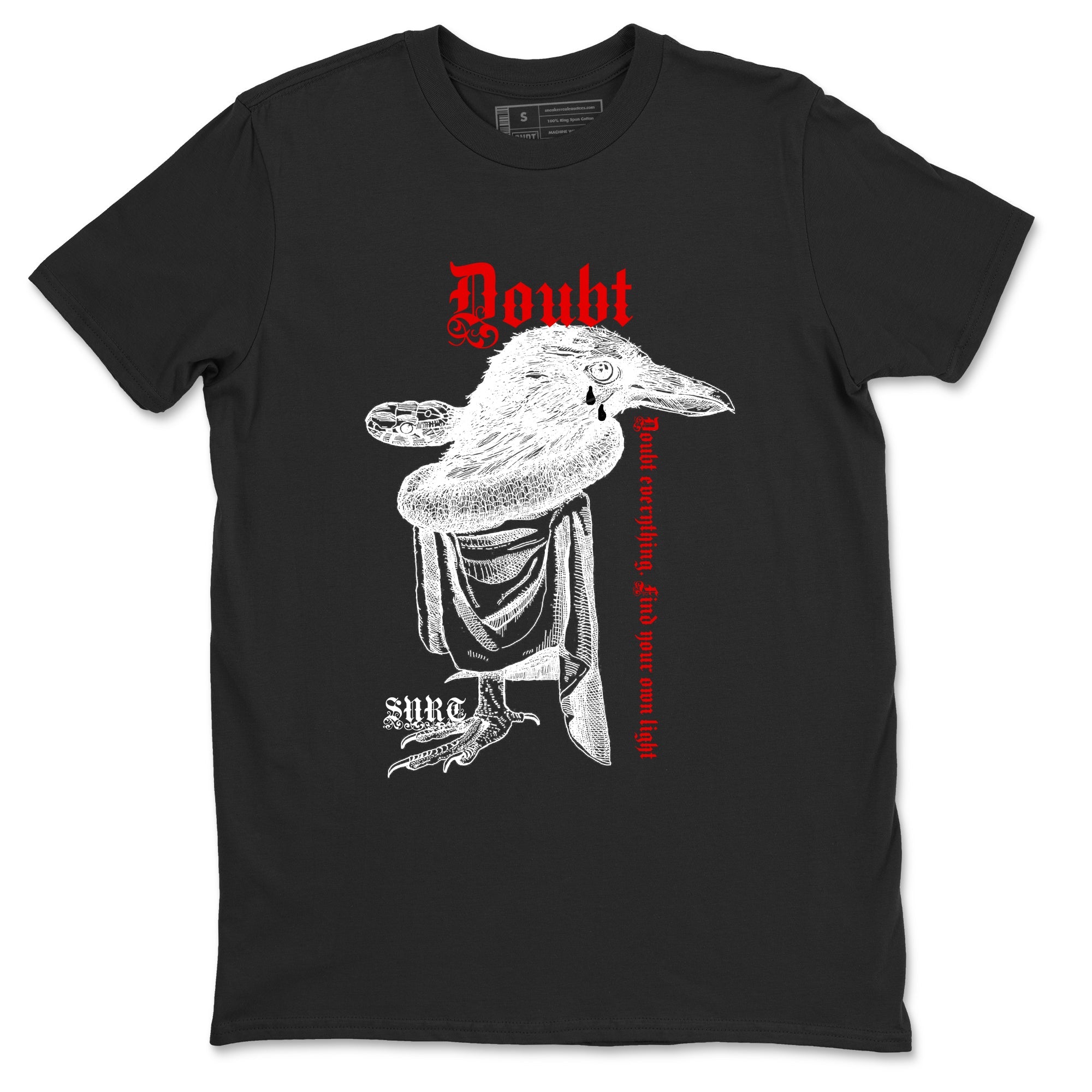 Air Jordan 12 Red Taxi shirts to match jordans Doubt Everything sneaker match tees 12s Red Taxi Drip Gear Zone unisex cotton Black 2 crew neck shirt