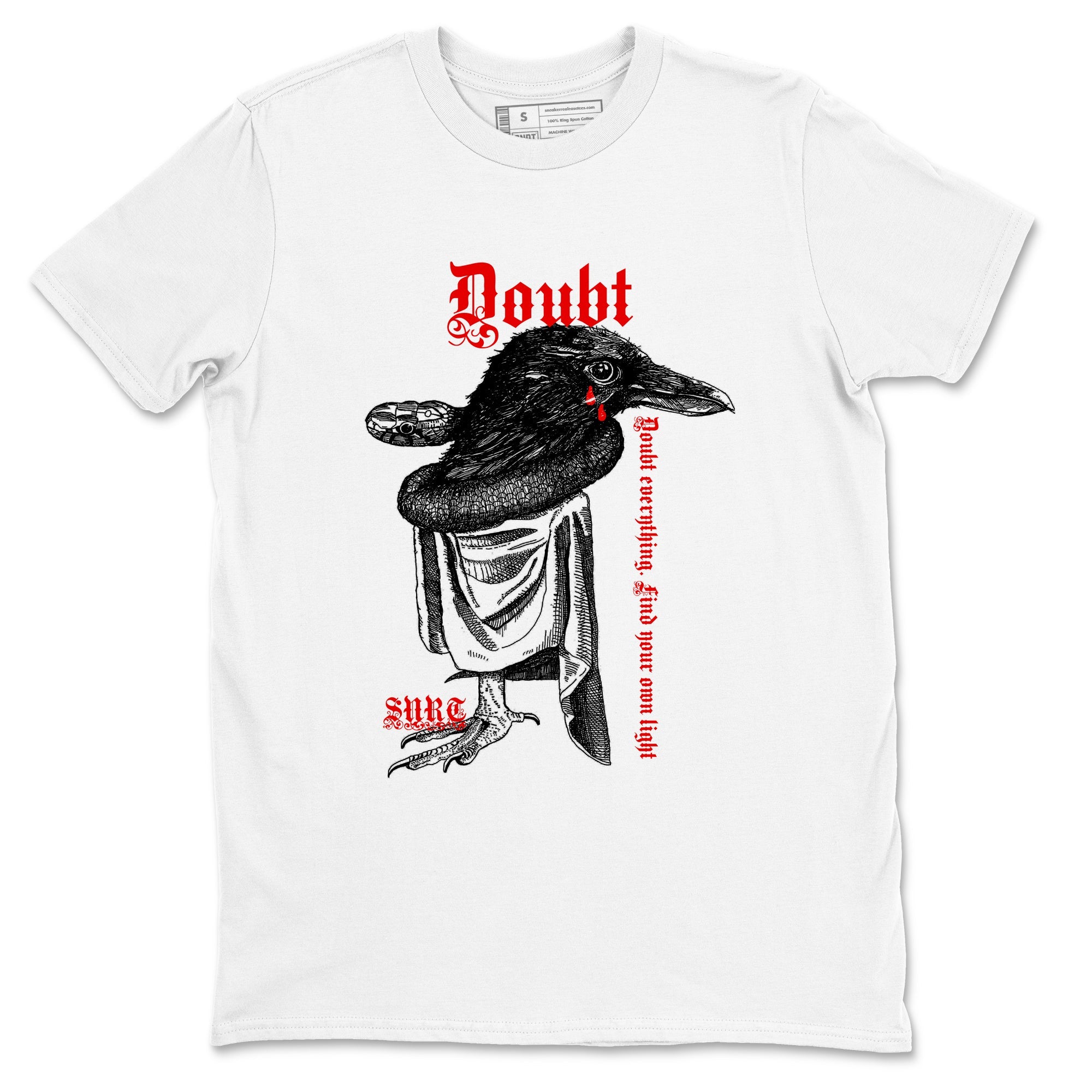 Air Jordan 12 Red Taxi shirts to match jordans Doubt Everything sneaker match tees 12s Red Taxi Drip Gear Zone unisex cotton White 2 crew neck shirt