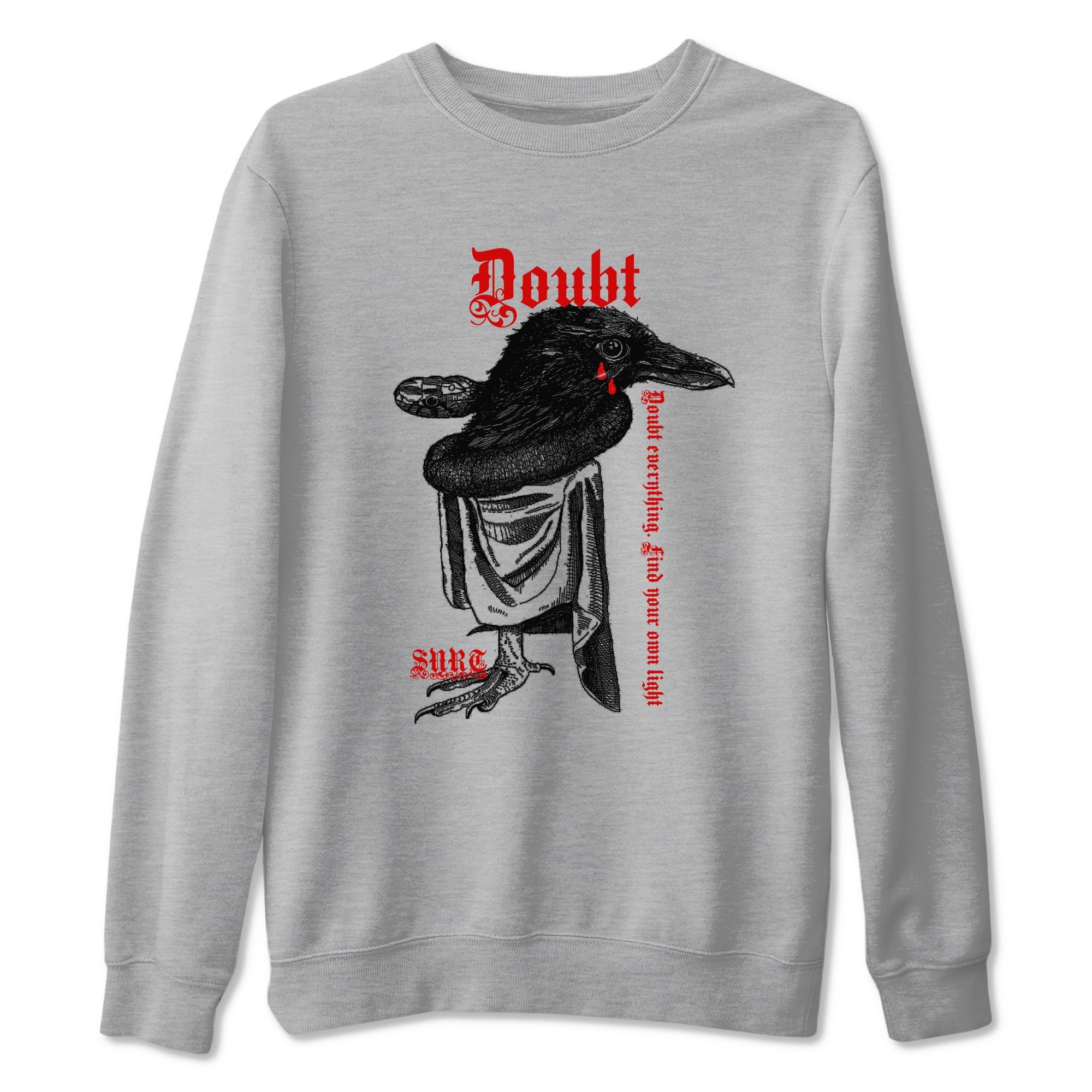 Air Jordan 14 Black Toe t shirts to match sneakers Doubt Everything sneaker match tees 14s Black Toe sneaker match tee Drip Gear Zone unisex cotton Heather Grey 2 shirts