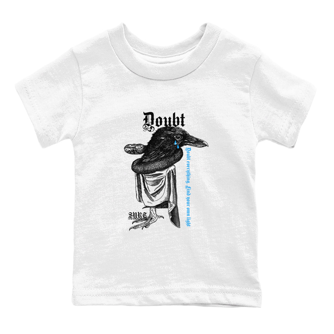 4s Military Blue shirt to match jordans Doubt Everything sneaker tees Air Jordan 4 Military Blue Drip Gear Zone baby toddler White 2 cotton Shirt