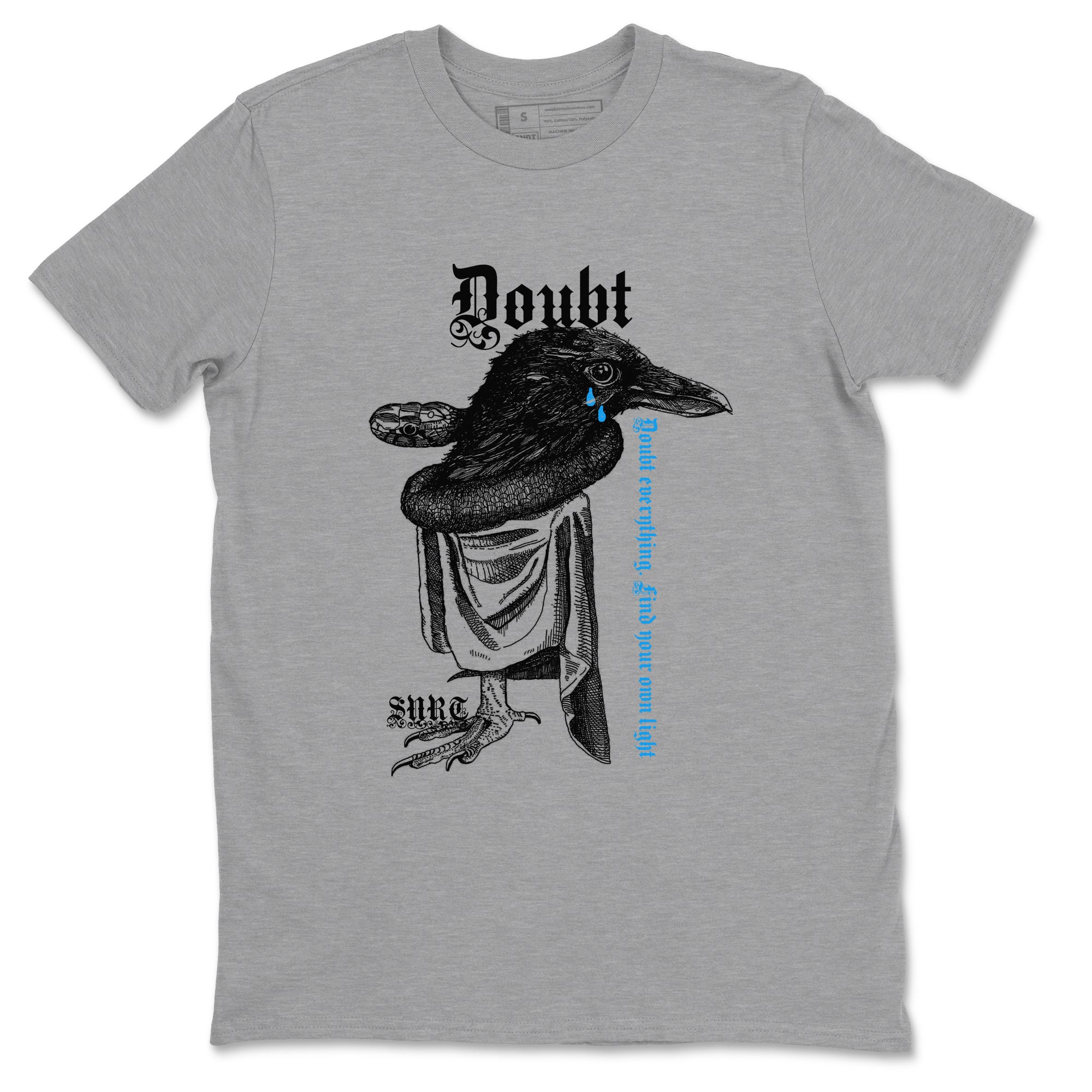 4s Military Blue shirt to match jordans Doubt Everything sneaker tees Air Jordan 4 Military Blue Drip Gear Zone unisex cotton Heather Grey 2 crew neck shirt
