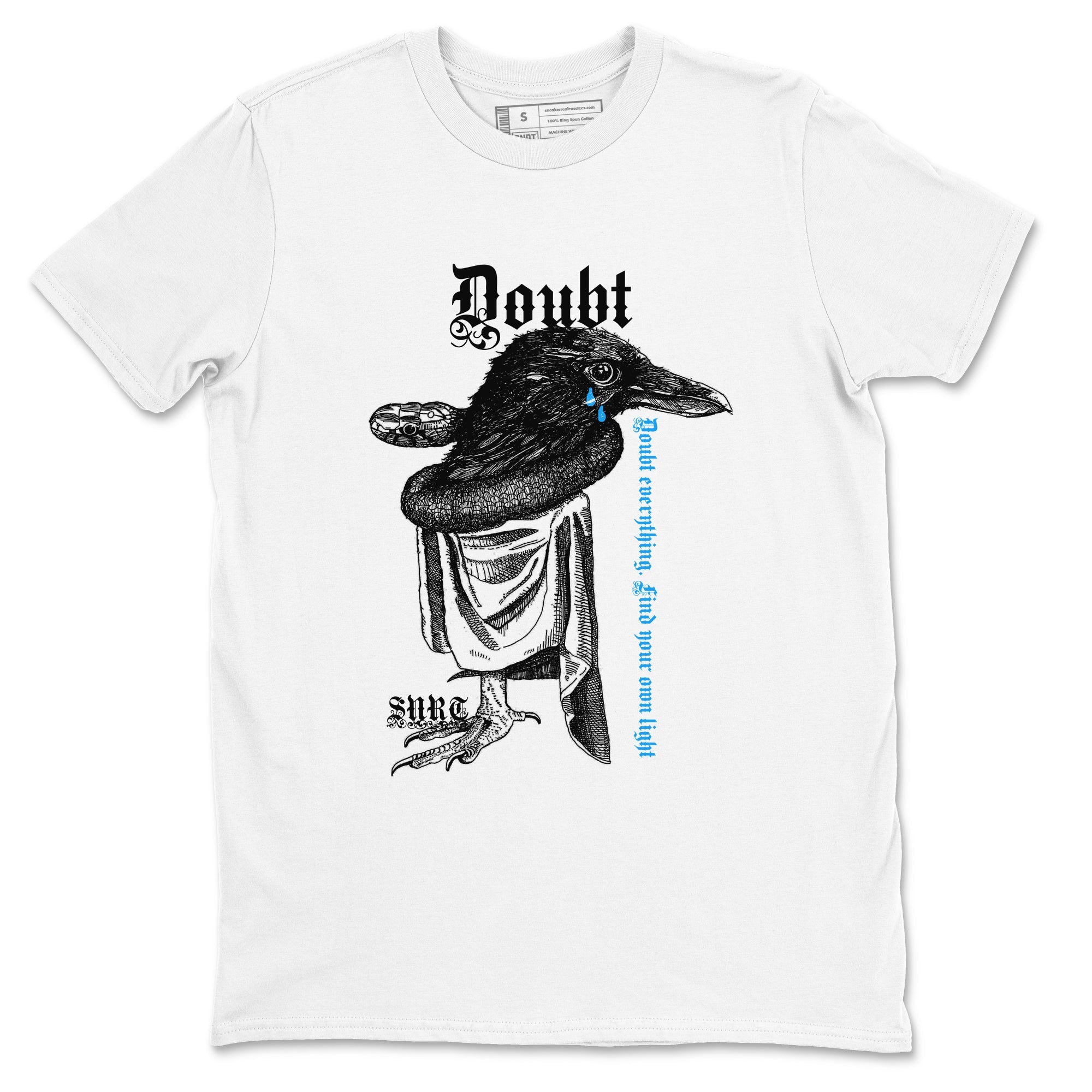 4s Military Blue shirt to match jordans Doubt Everything sneaker tees Air Jordan 4 Military Blue Drip Gear Zone unisex cotton White 2 crew neck shirt