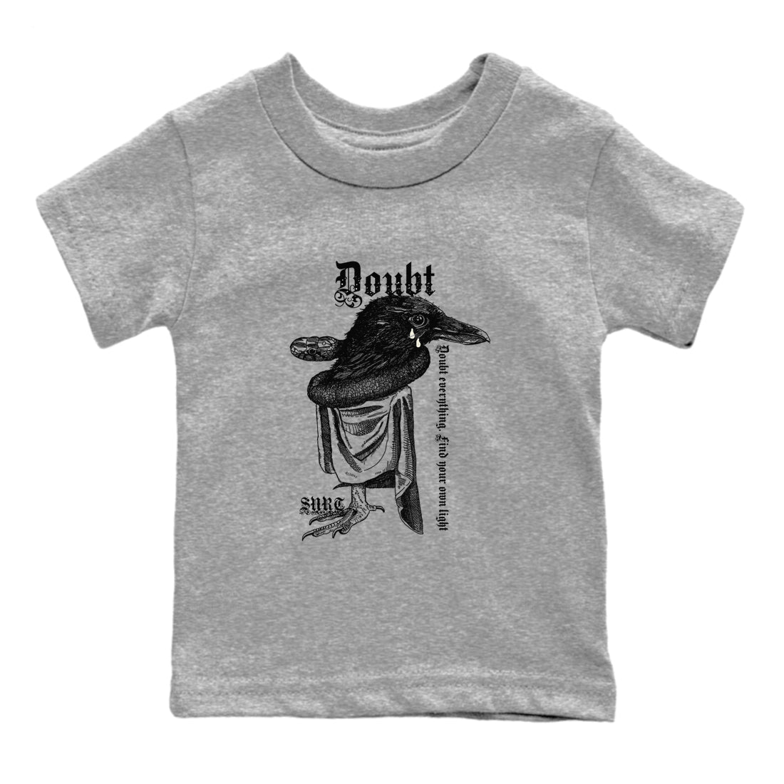 5s Sail shirt to match jordans Doubt Everything sneaker tees Air Jordan 5 Sail Drip Gear Zone baby toddler Heather Grey 2 cotton Shirt
