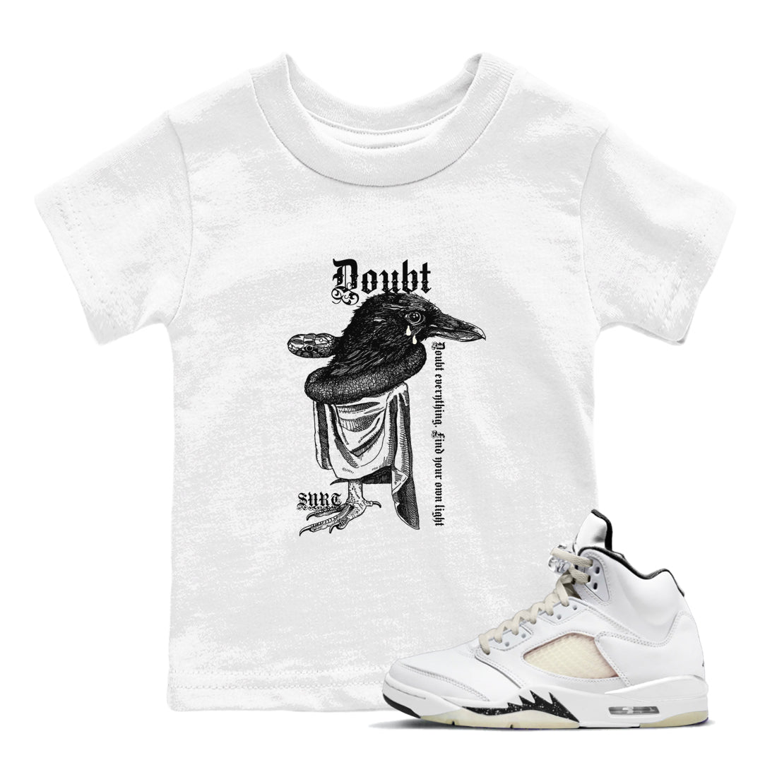 5s Sail shirt to match jordans Doubt Everything sneaker tees Air Jordan 5 Sail Drip Gear Zone baby toddler White 1 cotton Shirt