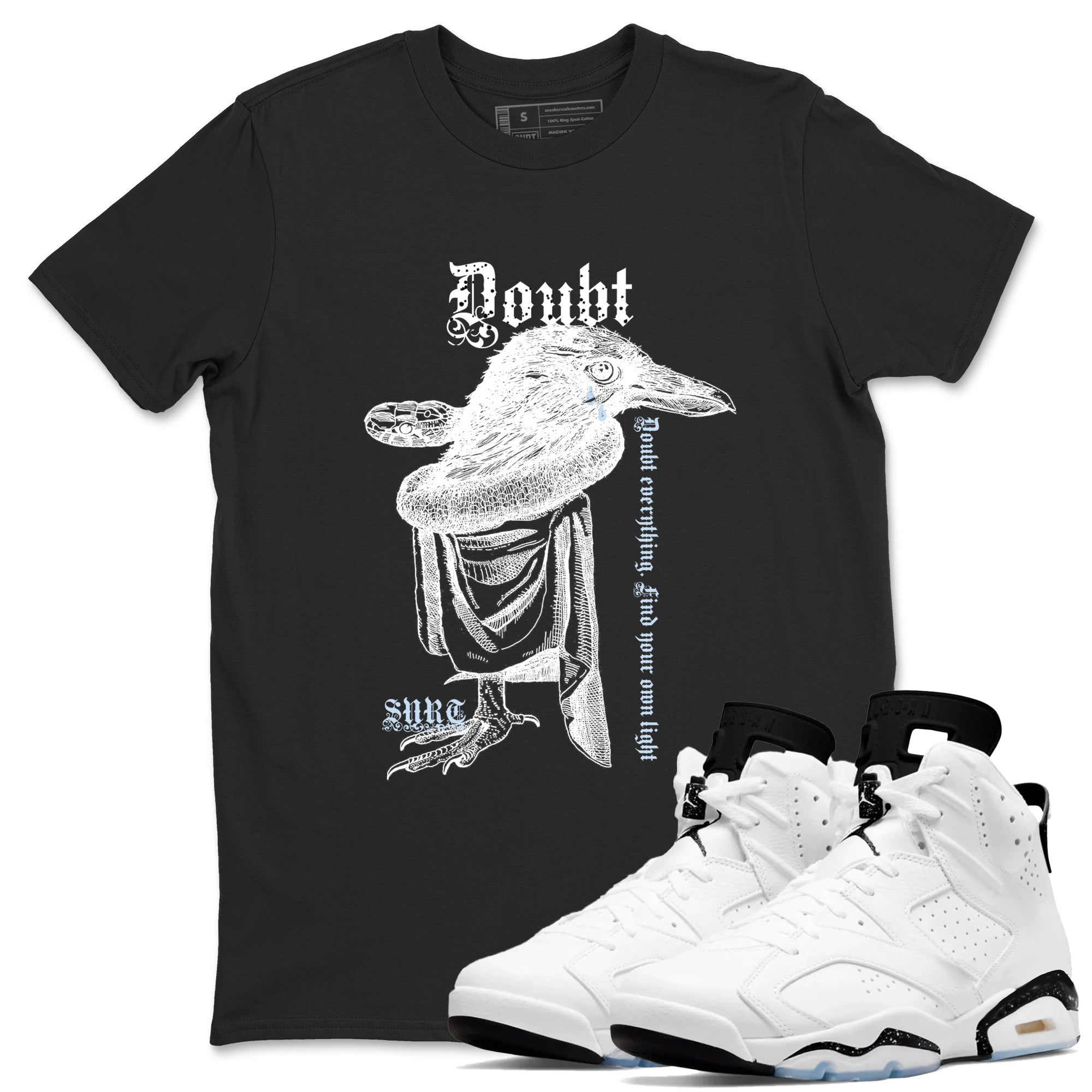 6s Reverse Cookies shirt to match jordans Doubt Everything sneaker tees Air Jordan 6 Reverse Cookies Drip Gear Zone unisex cotton Black 1 crew neck shirt