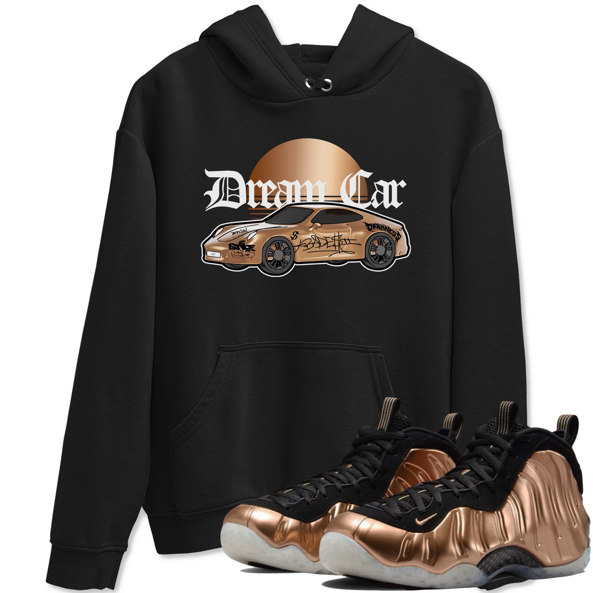 Foams One Metallic Copper shirts to match jordans Dream Car sneaker match tees Air Foamposite One Metallic Copper match shoes to clothes Drip Gear Zone unisex cotton Black 1 shirts