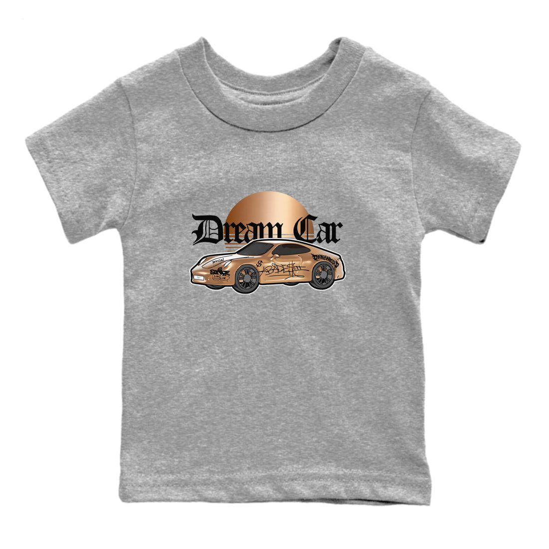 Foams One Metallic Copper shirts to match jordans Dream Car sneaker match tees Air Foamposite One Metallic Copper match shoes to clothes Drip Gear Zone Youth Baby Heather Grey 2 tee