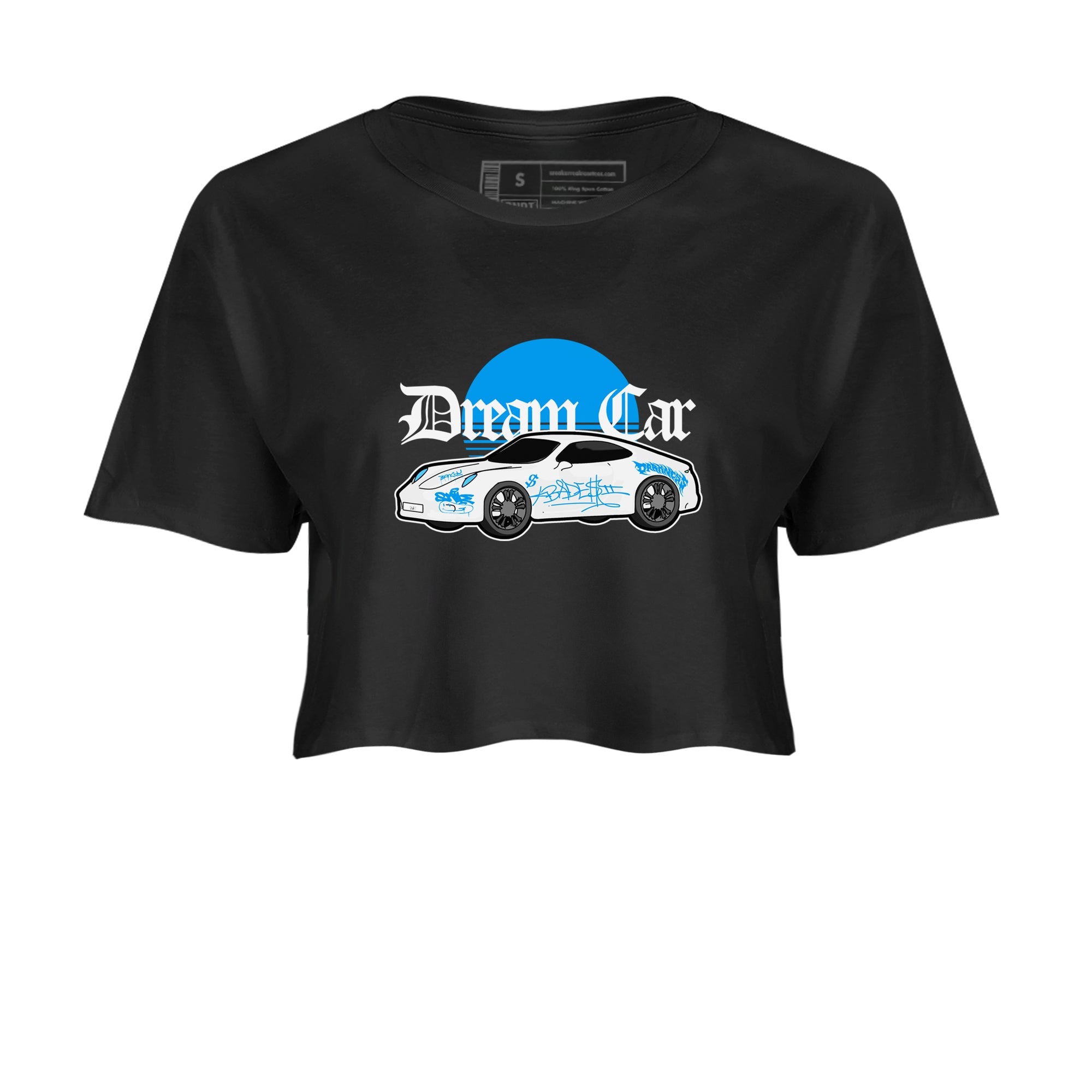 Air Jordan 4 Industrial Blue shirt to match jordans Dream Car sneaker tees Air Jordan 4 Military Blue Drip Gear Zone Black 2 crop length shirt