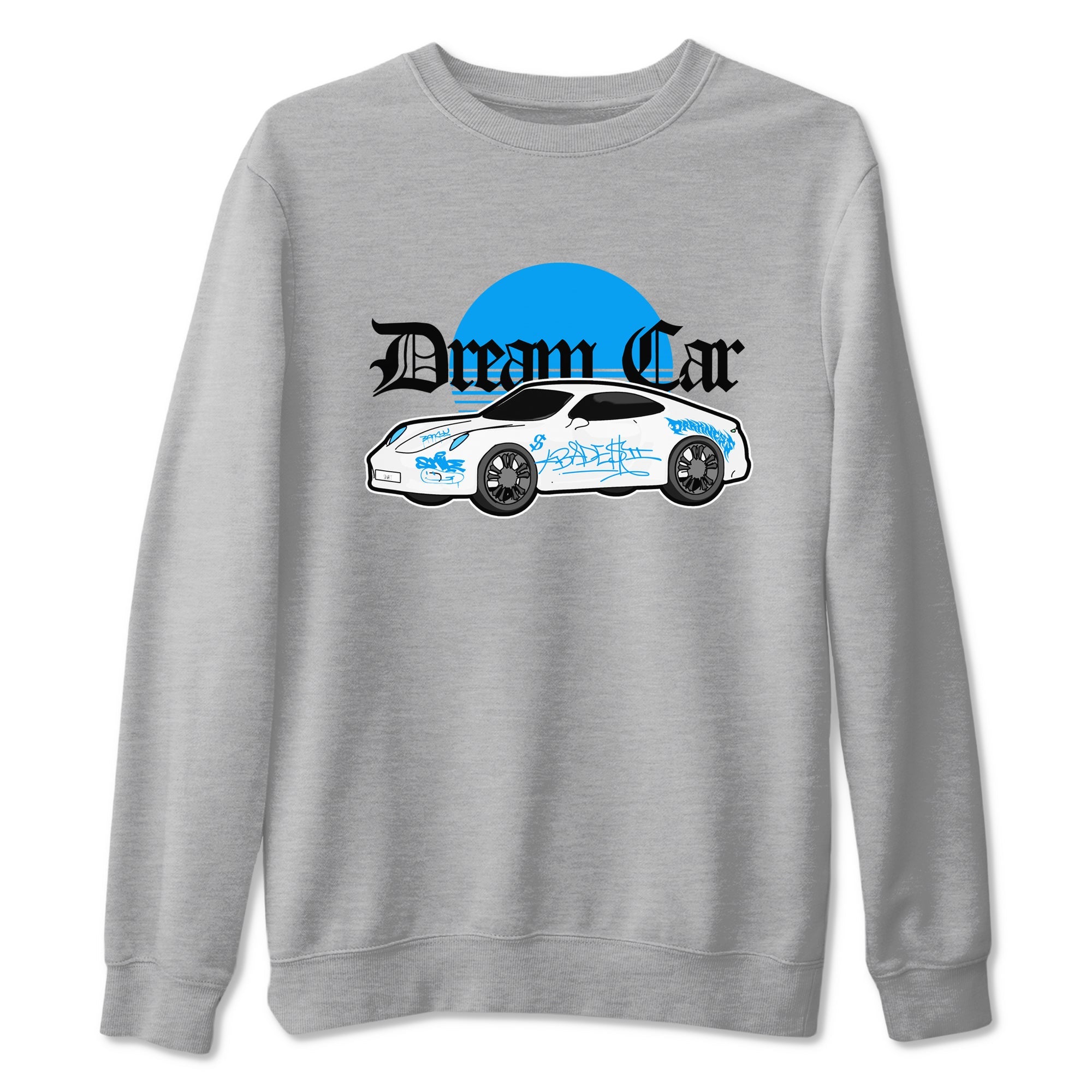 Air Jordan 4 Industrial Blue shirt to match jordans Dream Car sneaker tees Air Jordan 4 Military Blue Drip Gear Zone unisex cotton Heather Grey 2 crew neck shirt