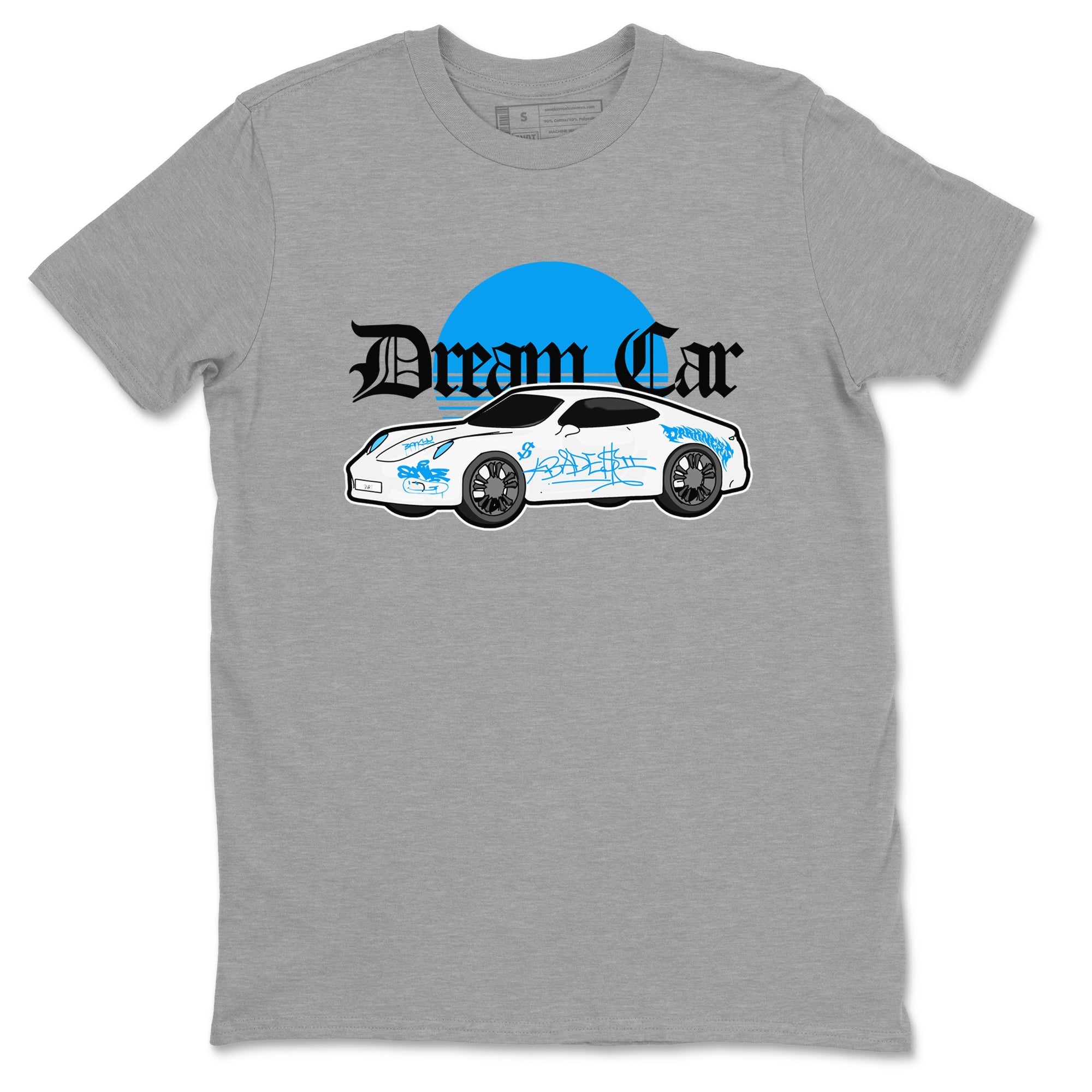 Air Jordan 4 Industrial Blue shirt to match jordans Dream Car sneaker tees Air Jordan 4 Military Blue Drip Gear Zone unisex cotton Heather Grey 2 crew neck shirt