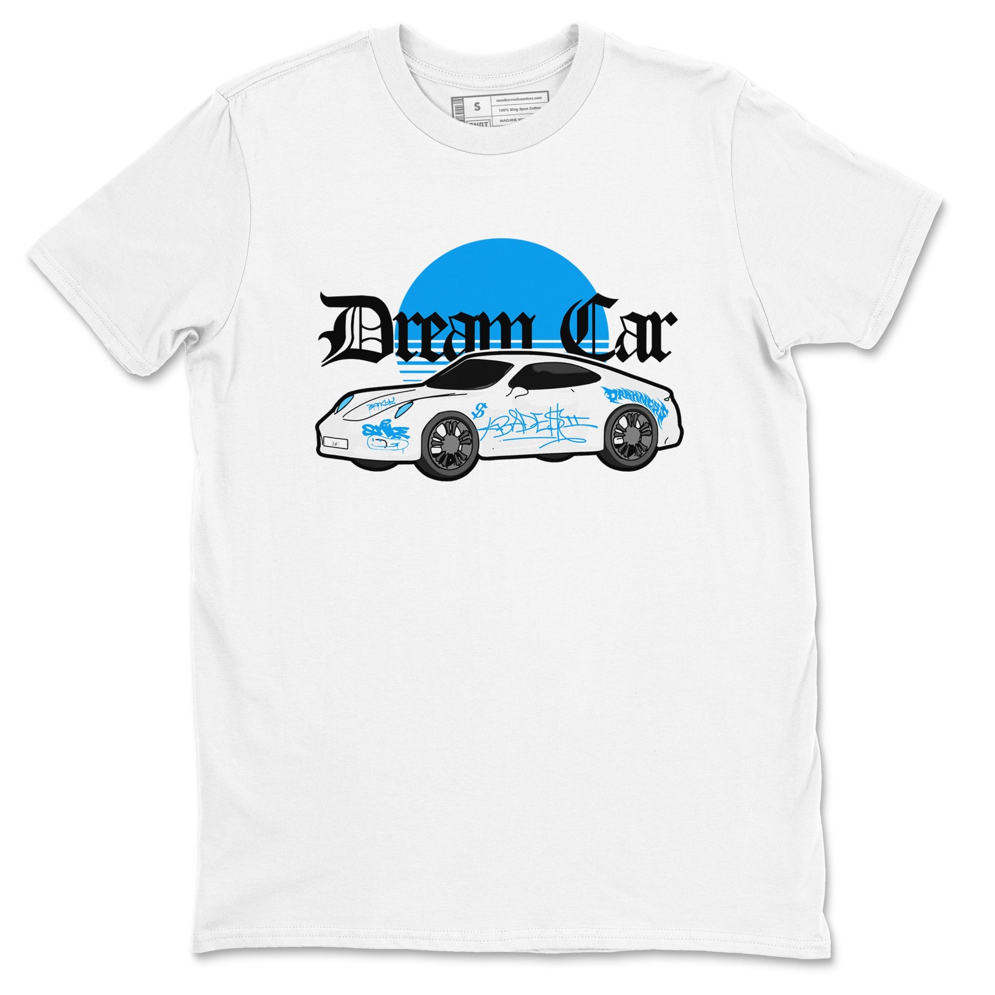 Air Jordan 4 Industrial Blue shirt to match jordans Dream Car sneaker tees Air Jordan 4 Military Blue Drip Gear Zone unisex cotton White 2 crew neck shirt