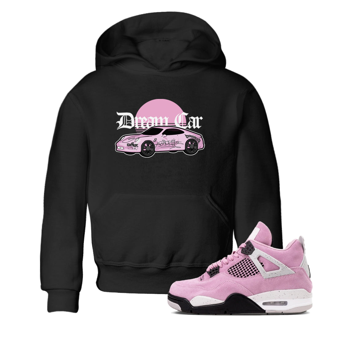 4s Retro Orchid shirts to match jordans Dream Car sneaker match tees Air Jordan 4 WMNS Orchid match shoes to clothes Drip Gear Zone Youth Baby Black 1 tee
